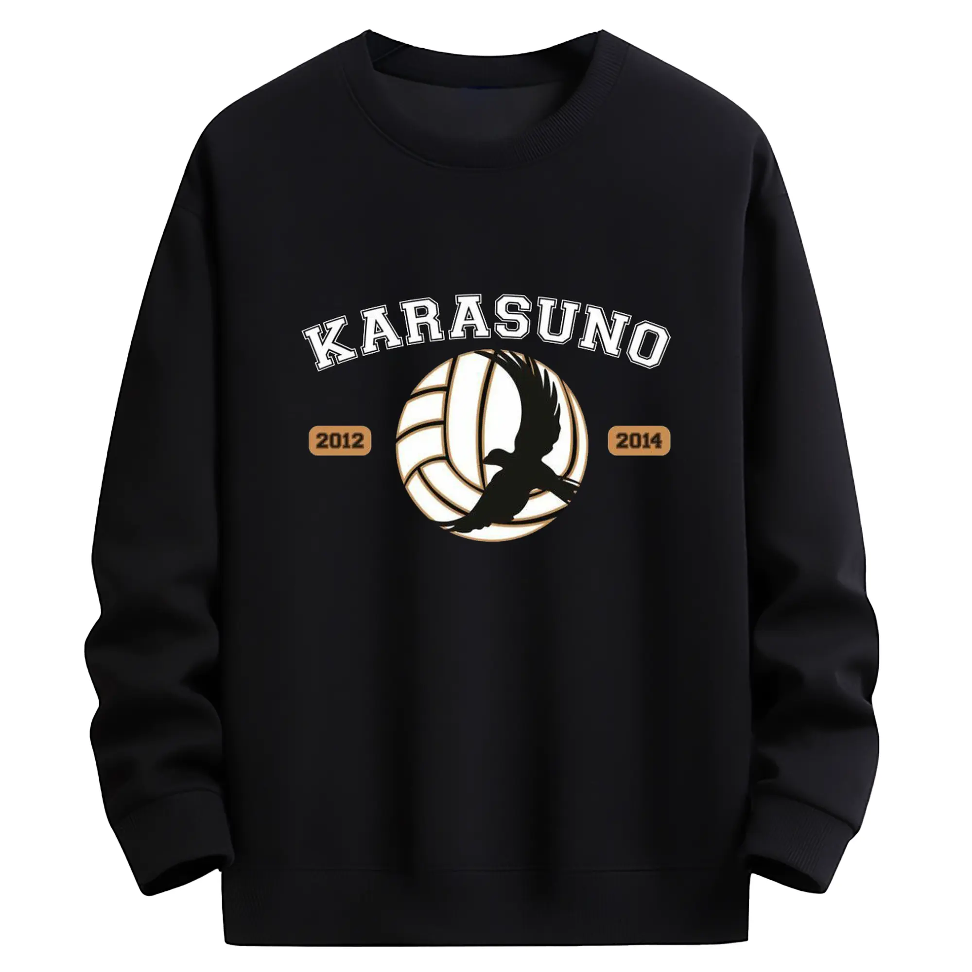 ハイキュー！！烏野高校シンプルロゴ - 高品質 クルーネック スウェット ・ コットン59％ ポリエステル41％ ・ ユニセックス 長袖 トレーナー ・ カジュアル デイリー スポーツ 散歩用