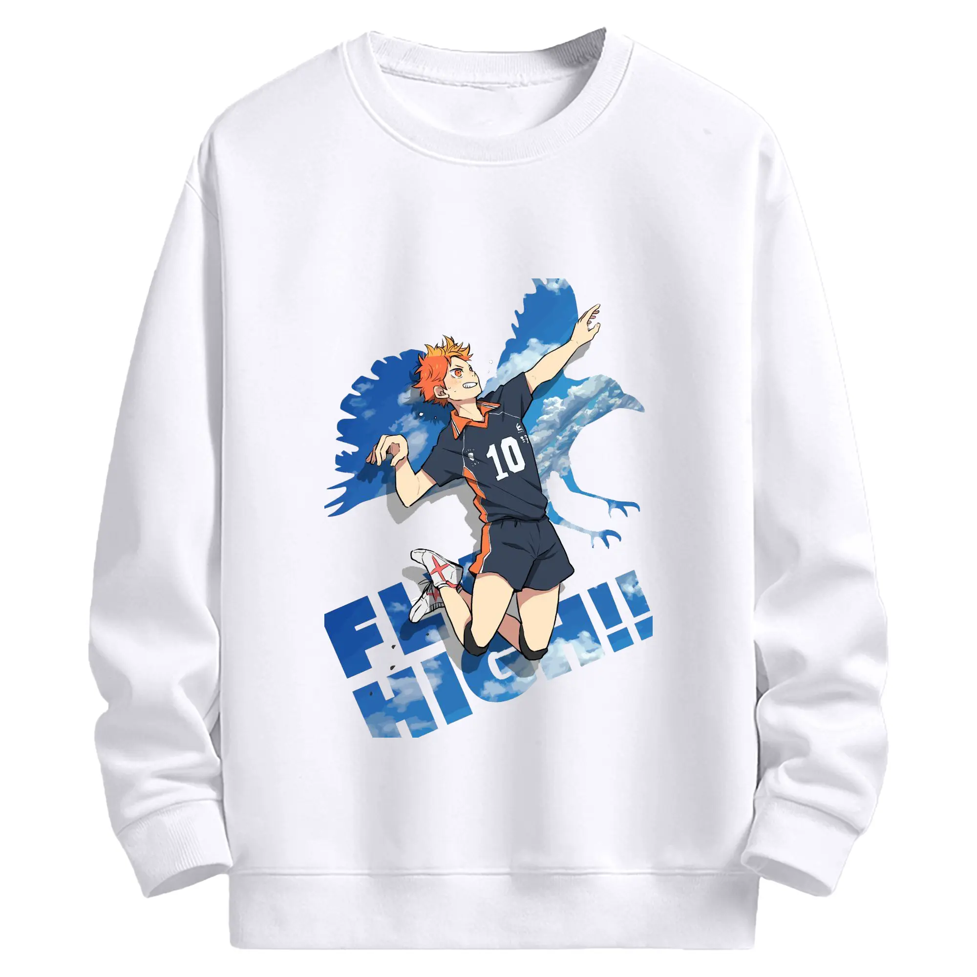 ハイキュー！！飛べ！FLY HIGH - 高品質 クルーネック スウェット ・ コットン59％ ポリエステル41％ ・ ユニセックス 長袖 トレーナー ・ カジュアル デイリー スポーツ 散歩用