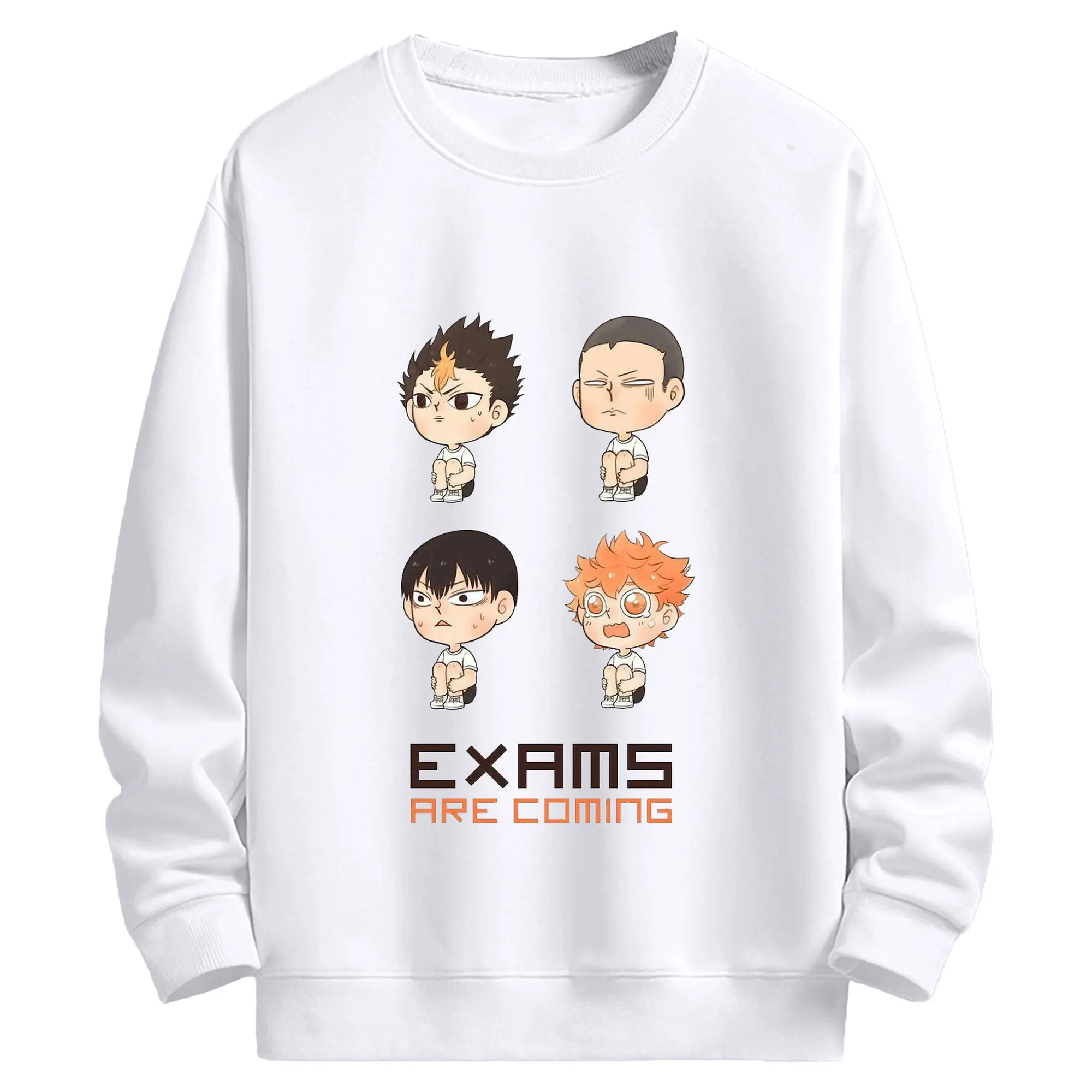 ハイキュー！！ - 高品質 クルーネック スウェット ・ コットン59％ ポリエステル41％ ・ ユニセックス 長袖 トレーナー ・ カジュアル デイリー スポーツ 散歩用