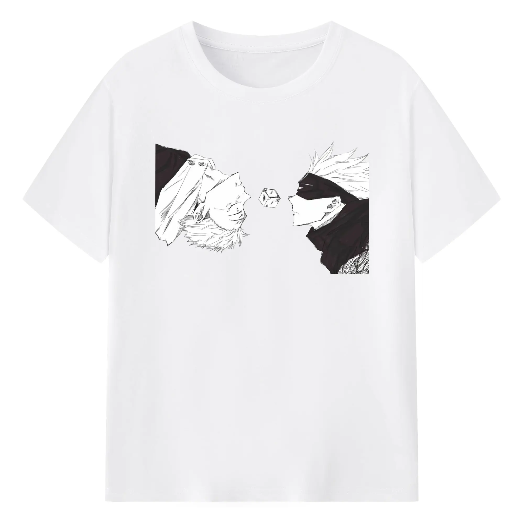 呪術廻戦 五条悟先生 - 綿100％ 半袖Tシャツ ・ フロントプリント ・ 快適 通気性 ・ 日常使い 散歩 スポーツ用