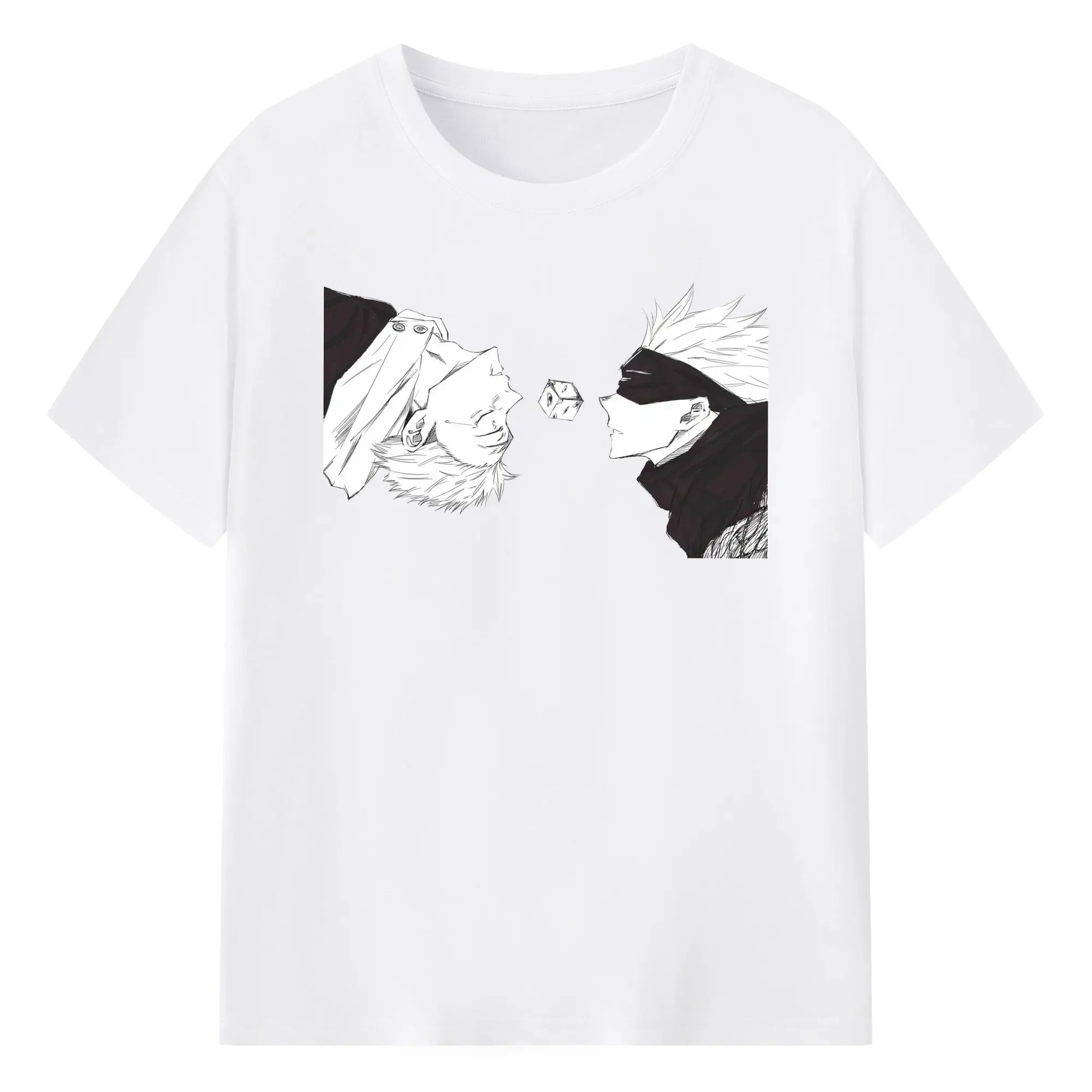 呪術廻戦 五条悟先生 - 綿100％ 半袖Tシャツ ・ フロントプリント ・ 快適 通気性 ・ 日常使い 散歩 スポーツ用