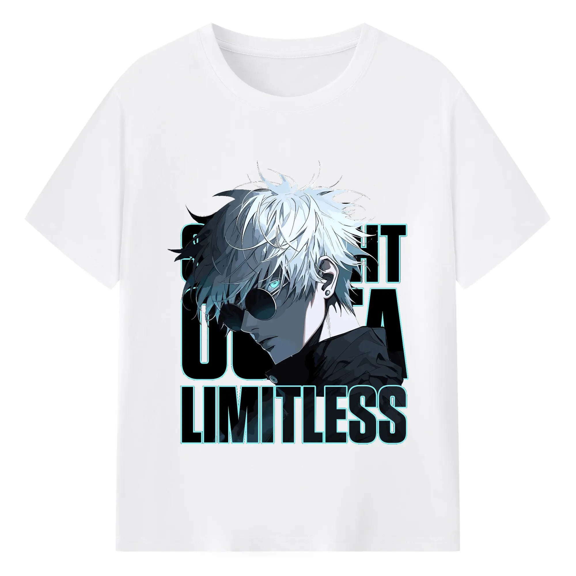 呪術廻戦 五条悟かっこいい　 - 綿100％ 半袖Tシャツ ・ フロントプリント ・ 快適 通気性 ・ 日常使い 散歩 スポーツ用