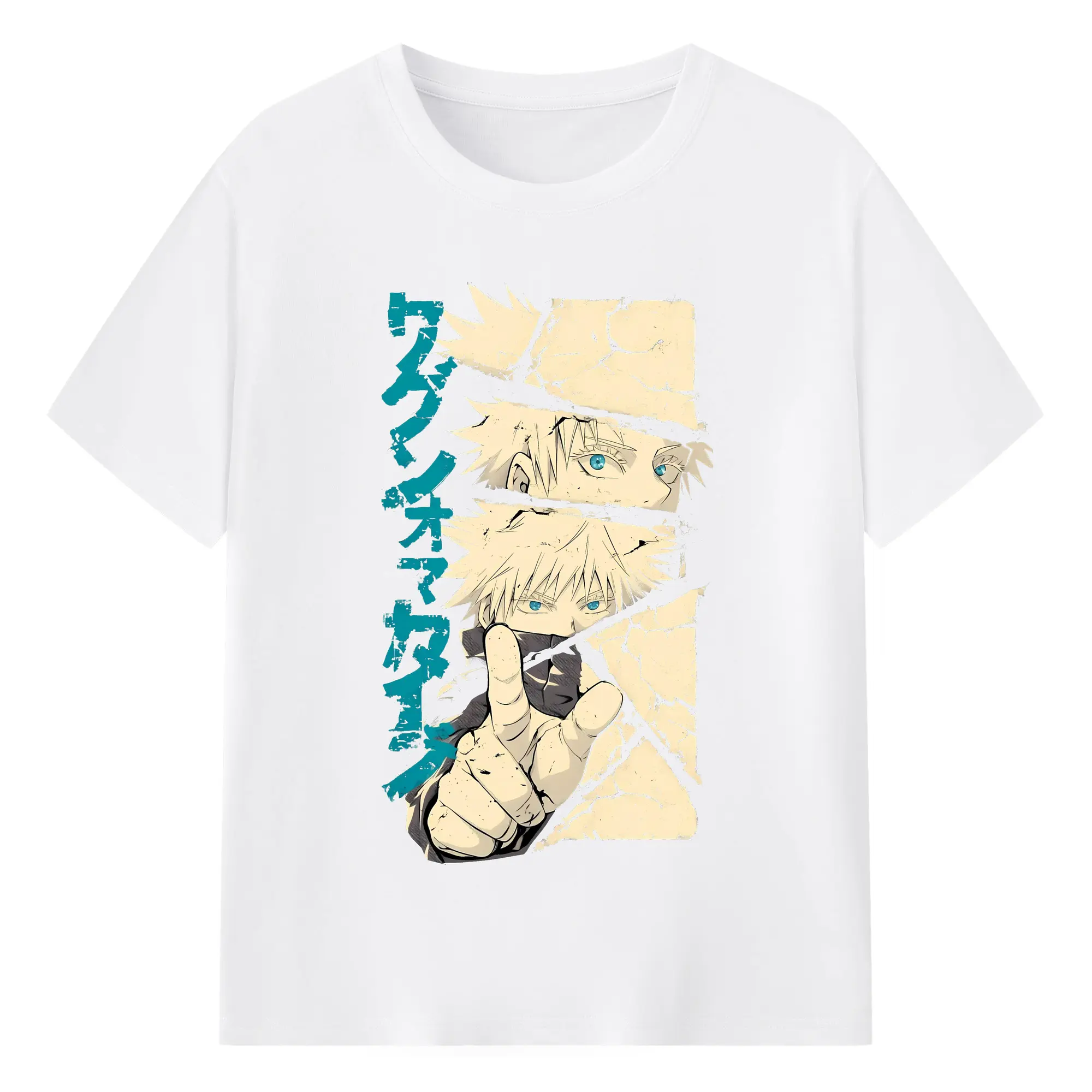 呪術廻戦 無量空処 かっこいい　 - 綿100％ 半袖Tシャツ ・ フロントプリント ・ 快適 通気性 ・ 日常使い 散歩 スポーツ用