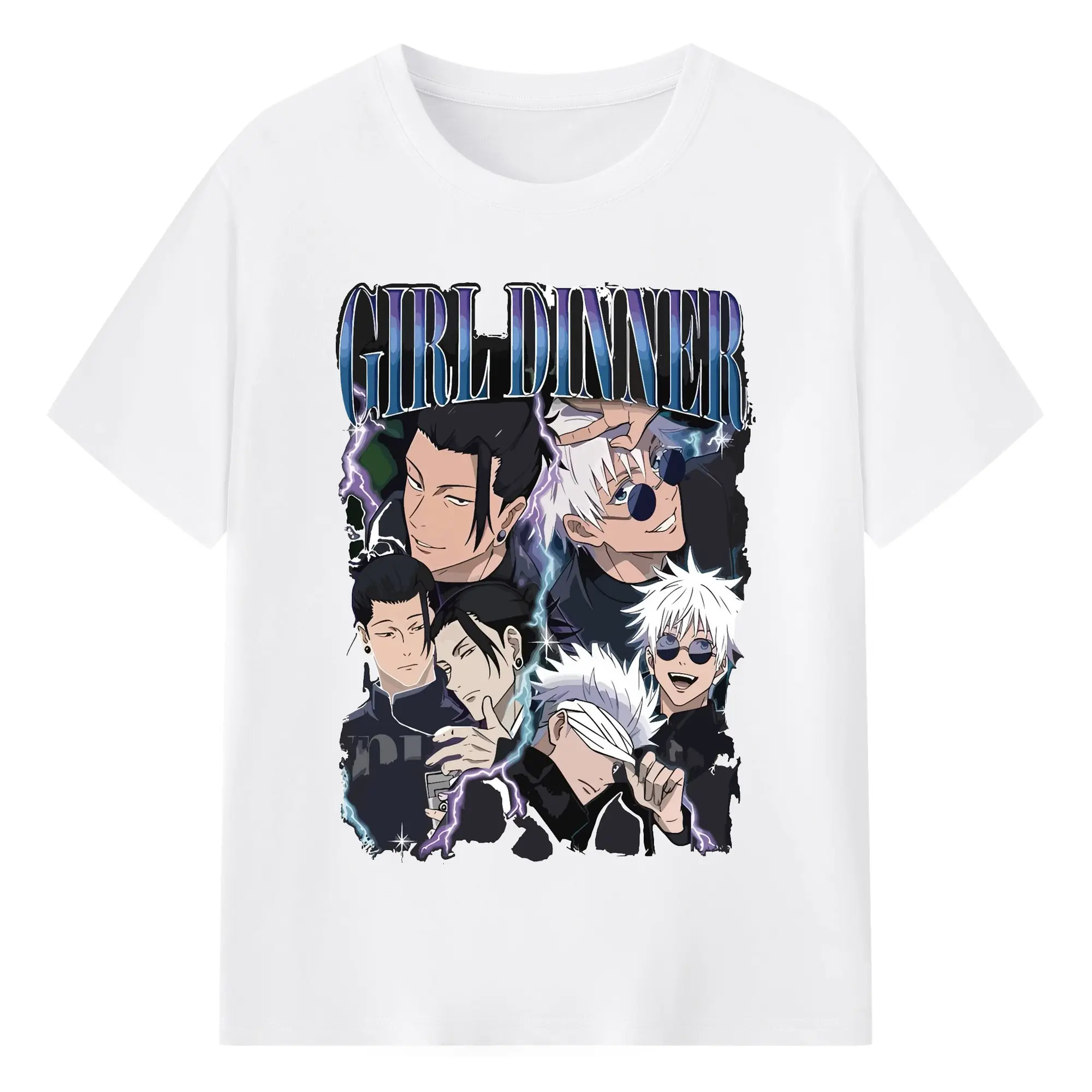 呪術廻戦 五条悟＆夏油傑 高専時代 - 綿100％ 半袖Tシャツ ・ フロントプリント ・ 快適 通気性 ・ 日常使い 散歩 スポーツ用