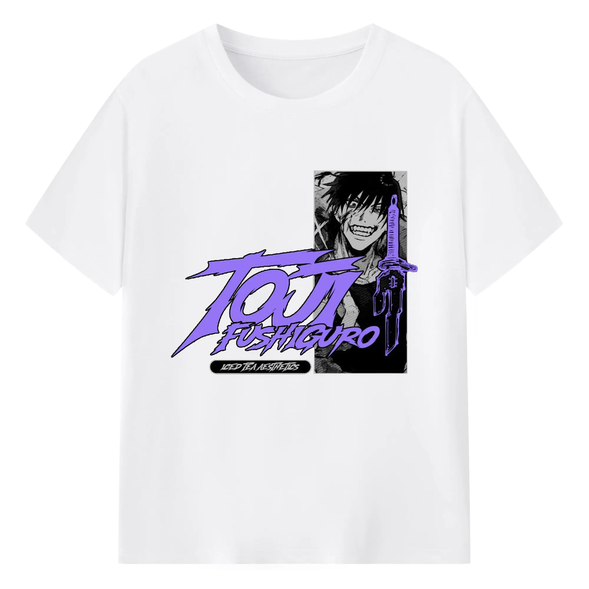 呪術廻戦 伏黒甚爾天与呪縛 - 綿100％ 半袖Tシャツ ・ フロントプリント ・ 快適 通気性 ・ 日常使い 散歩 スポーツ用