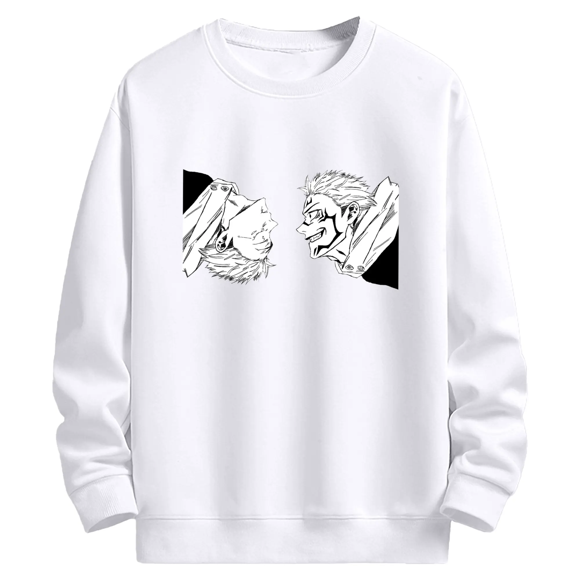 呪術廻戦  虎杖悠仁宿儺 - 高品質 クルーネック スウェット ・ コットン59％ ポリエステル41％ ・ ユニセックス 長袖 トレーナー ・ カジュアル デイリー スポーツ 散歩用