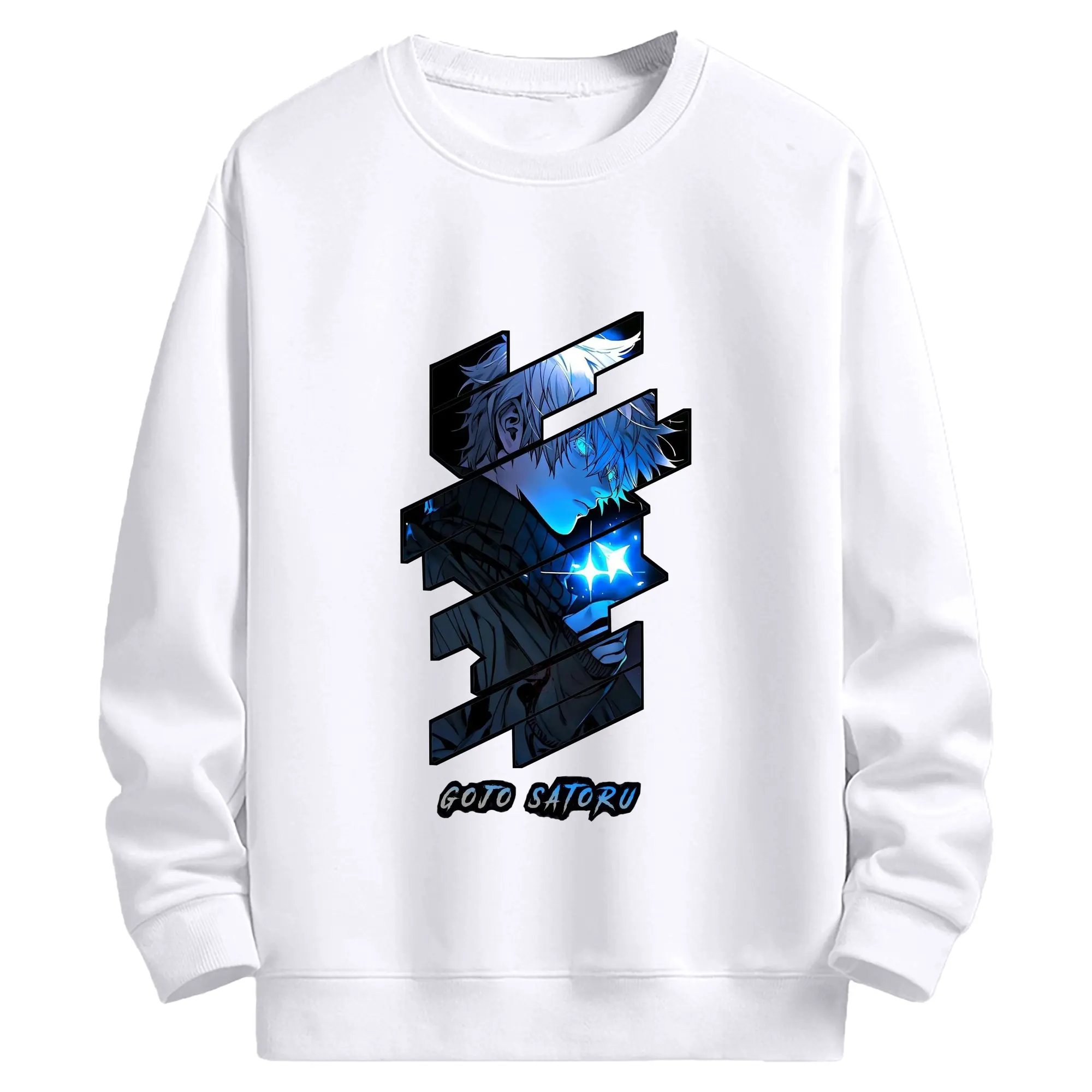 呪術廻戦 五条悟 戦闘シーン - 高品質 クルーネック スウェット ・ コットン59％ ポリエステル41％ ・ ユニセックス 長袖 トレーナー ・ カジュアル デイリー スポーツ 散歩用