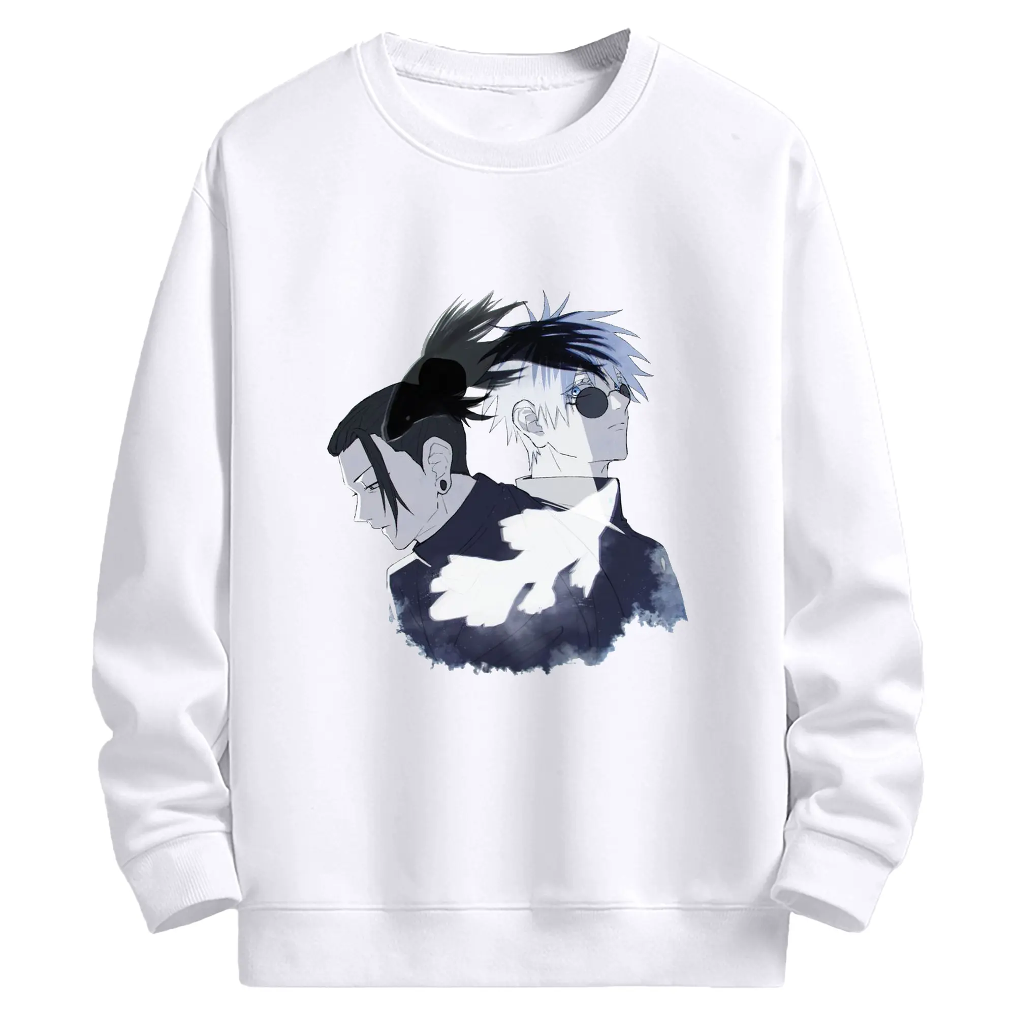 呪術廻戦 五条悟 vs 夏油傑 - 高品質 クルーネック スウェット ・ コットン59％ ポリエステル41％ ・ ユニセックス 長袖 トレーナー ・ カジュアル デイリー スポーツ 散歩用