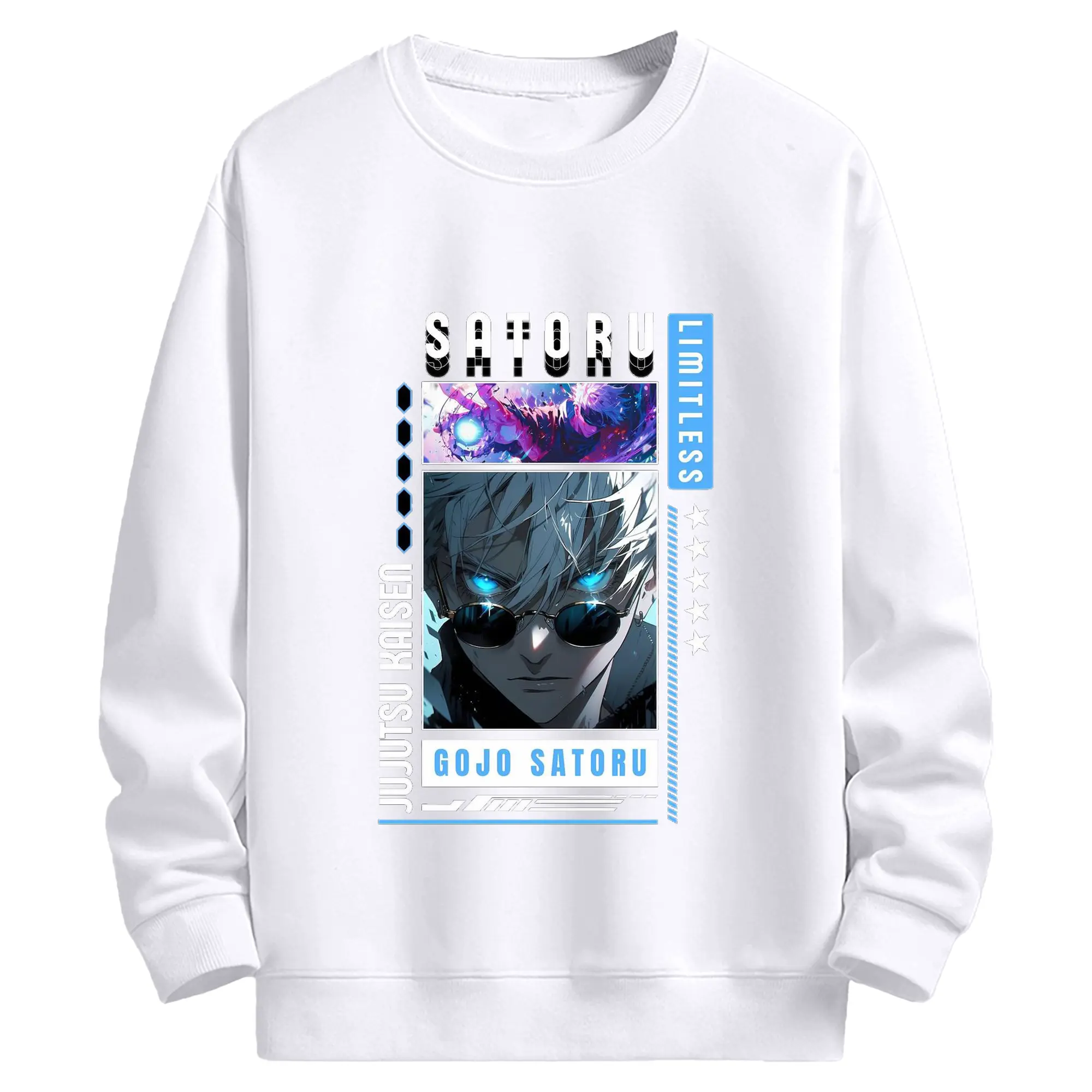 呪術廻戦 五条悟 かっこいい - 高品質 クルーネック スウェット ・ コットン59％ ポリエステル41％ ・ ユニセックス 長袖 トレーナー ・ カジュアル デイリー スポーツ 散歩用