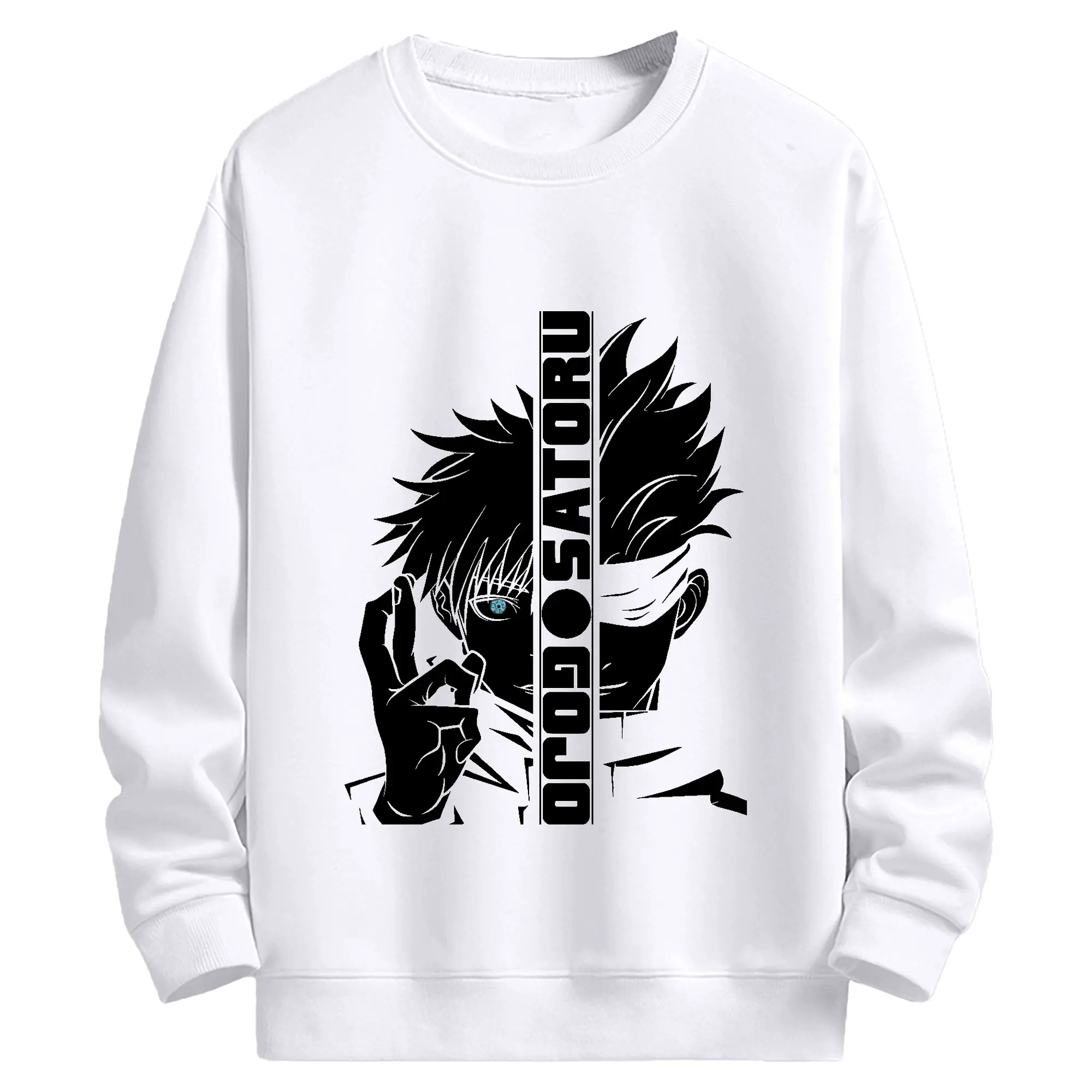呪術廻戦 五条悟 無量空処 名場面 - 高品質 クルーネック スウェット ・ コットン59％ ポリエステル41％ ・ ユニセックス 長袖 トレーナー ・ カジュアル デイリー スポーツ 散歩用