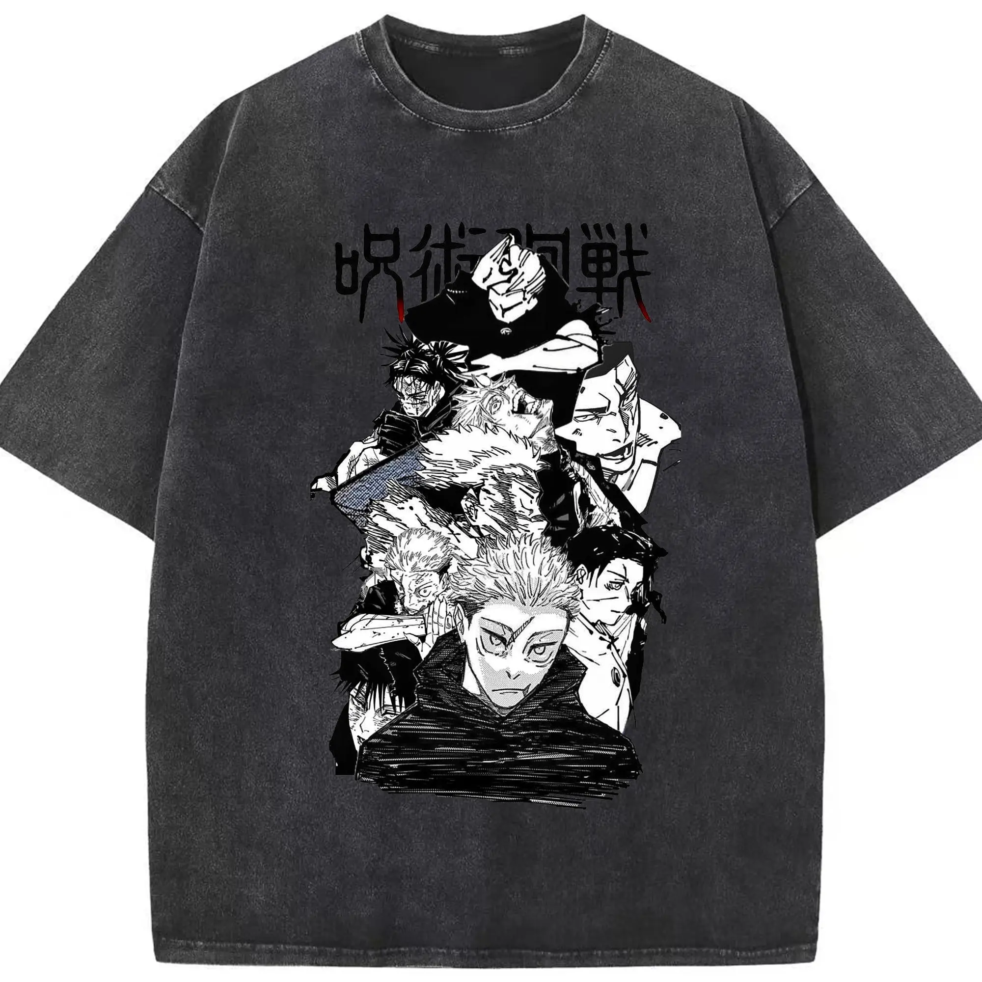 呪術廻戦 渋谷事変虎杖悠仁 - 綿100％ ヴィンテージ風 半袖Tシャツ ・ フロントプリント ・ 柔らか肌触り ・ 通気性 快適 ・ スポーツ カジュアル 外出用