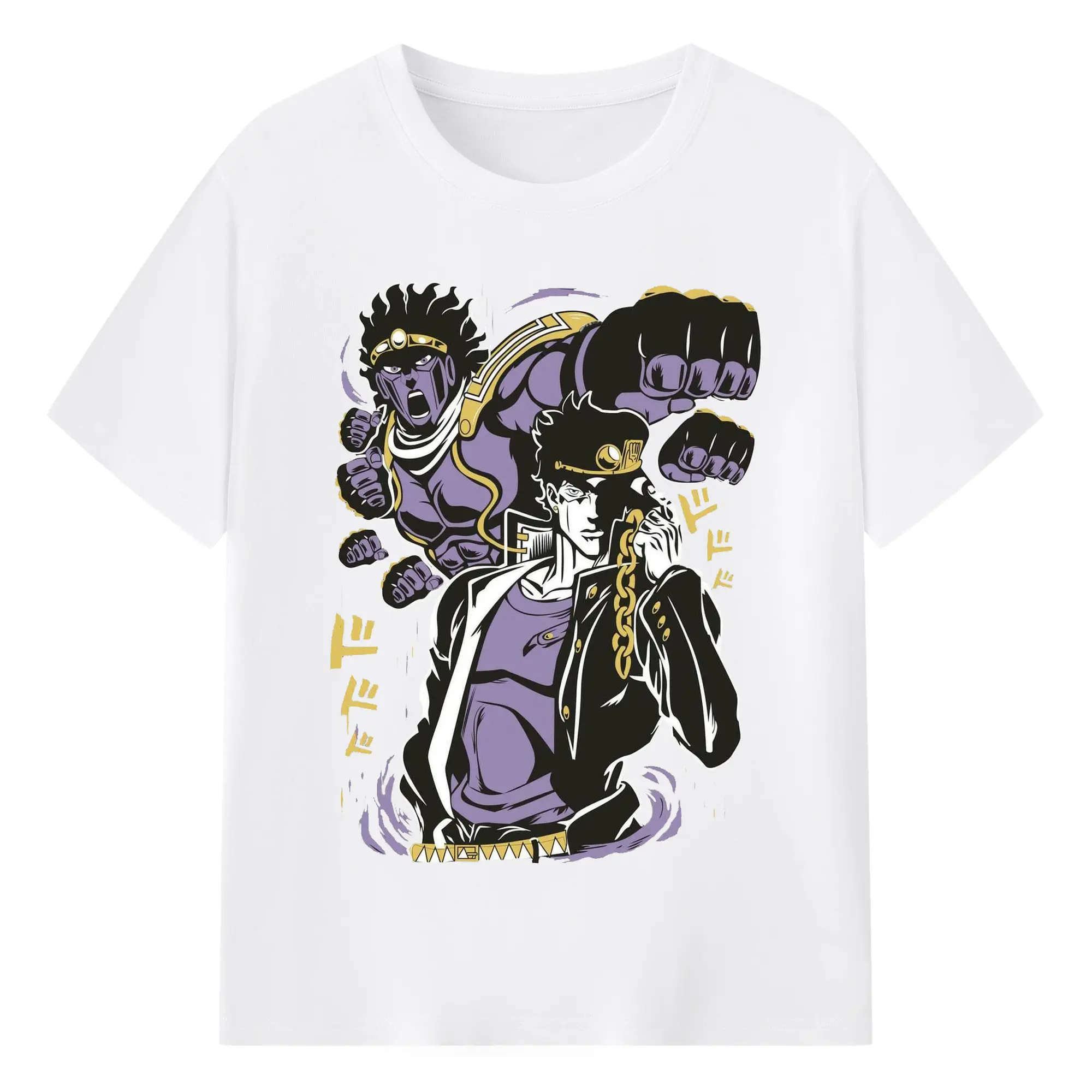 ジョジョの奇妙な冒険 ジョナサン・ジョースター - 綿100％ 半袖Tシャツ ・ フロントプリント ・ 快適 通気性 ・ 日常使い 散歩 スポーツ用