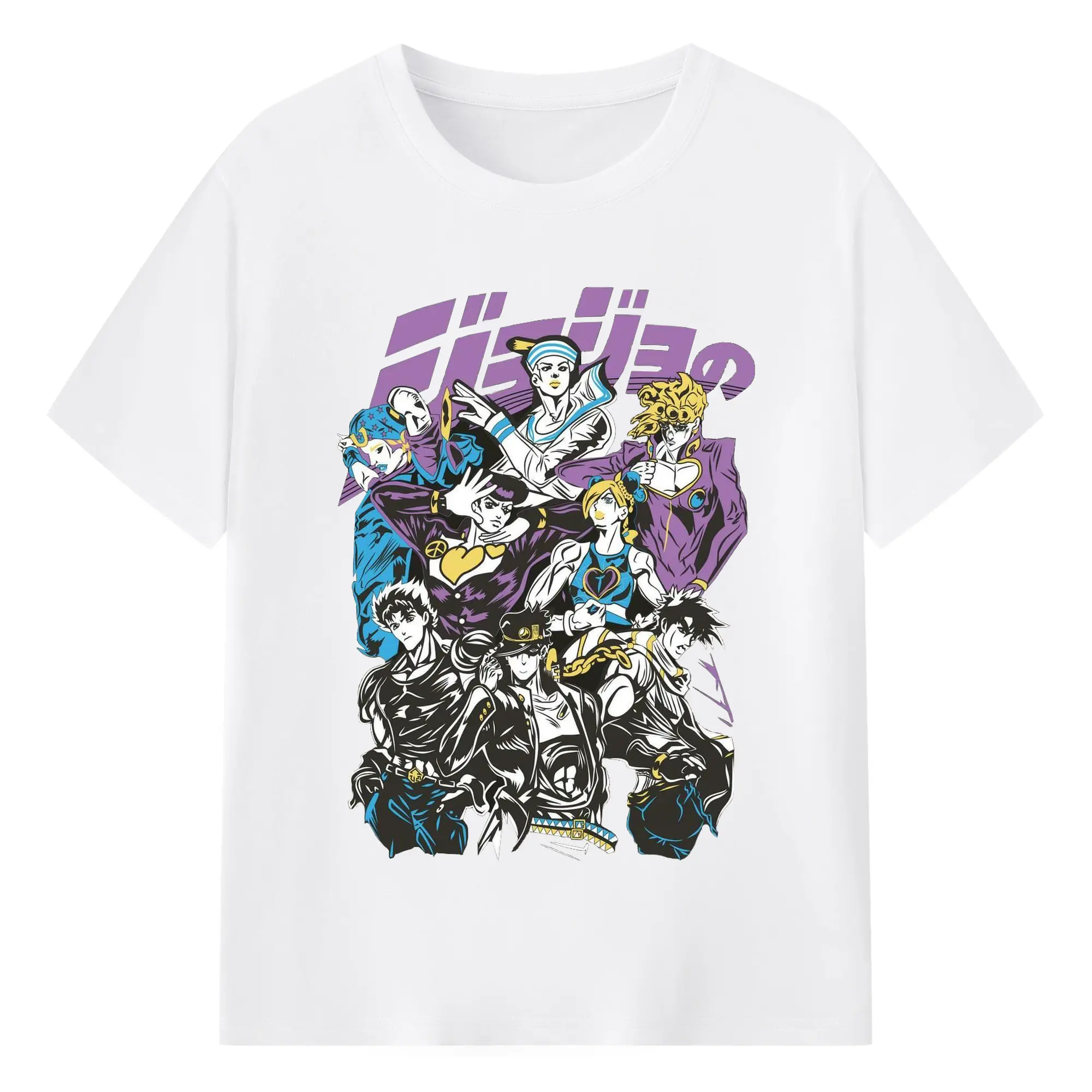 ジョジョの奇妙な冒険 人気キャラクター限定 - 綿100％ 半袖Tシャツ ・ フロントプリント ・ 快適 通気性 ・ 日常使い 散歩 スポーツ用
