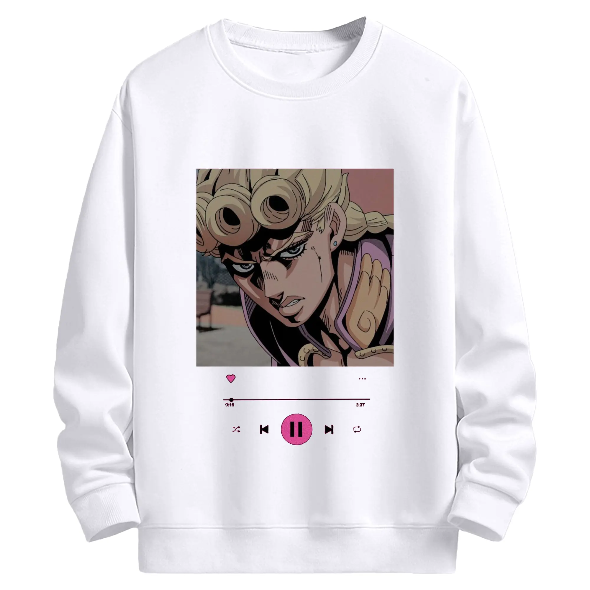ジョジョの奇妙な冒険 ジョルノ・ジョバァーナ - 高品質 クルーネック スウェット ・ コットン59％ ポリエステル41％ ・ ユニセックス 長袖 トレーナー ・ カジュアル デイリー スポーツ 散歩用