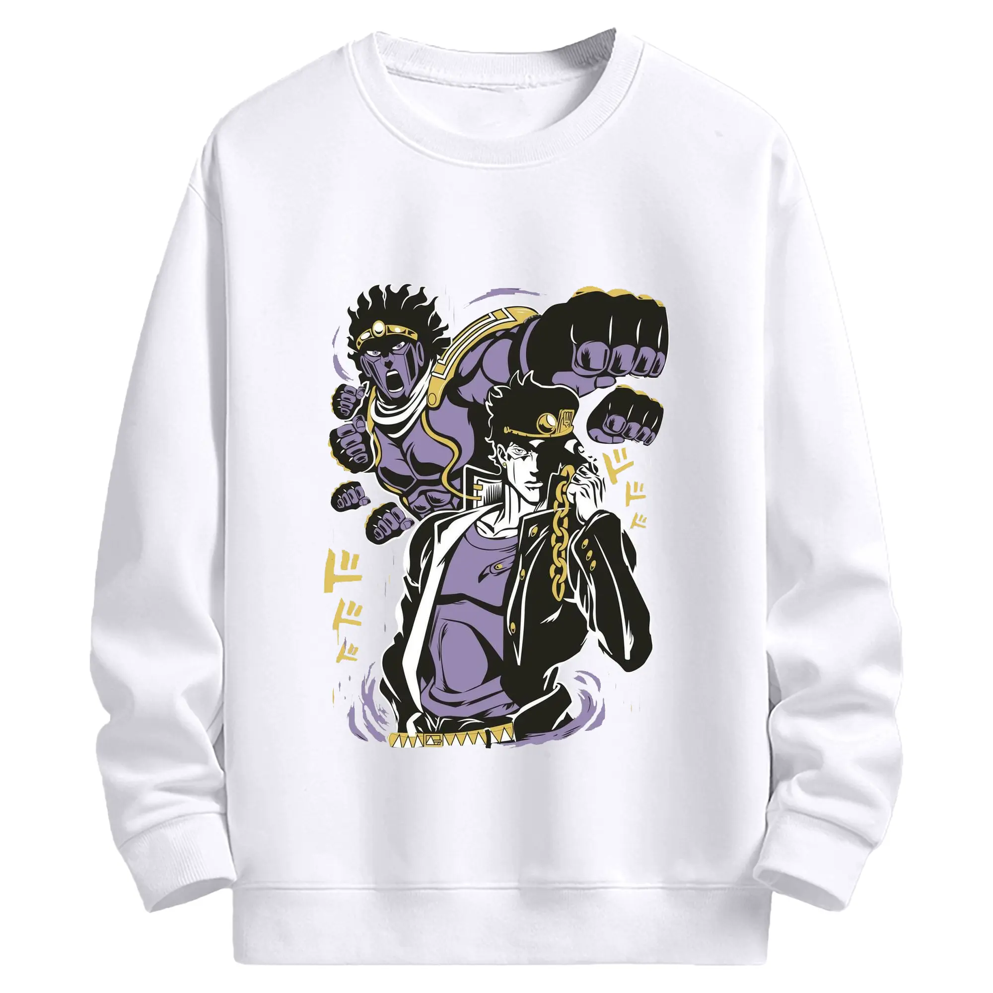 ジョジョの奇妙な冒険 ジョナサン・ジョースター - 高品質 クルーネック スウェット ・ コットン59％ ポリエステル41％ ・ ユニセックス 長袖 トレーナー ・ カジュアル デイリー スポーツ 散歩用
