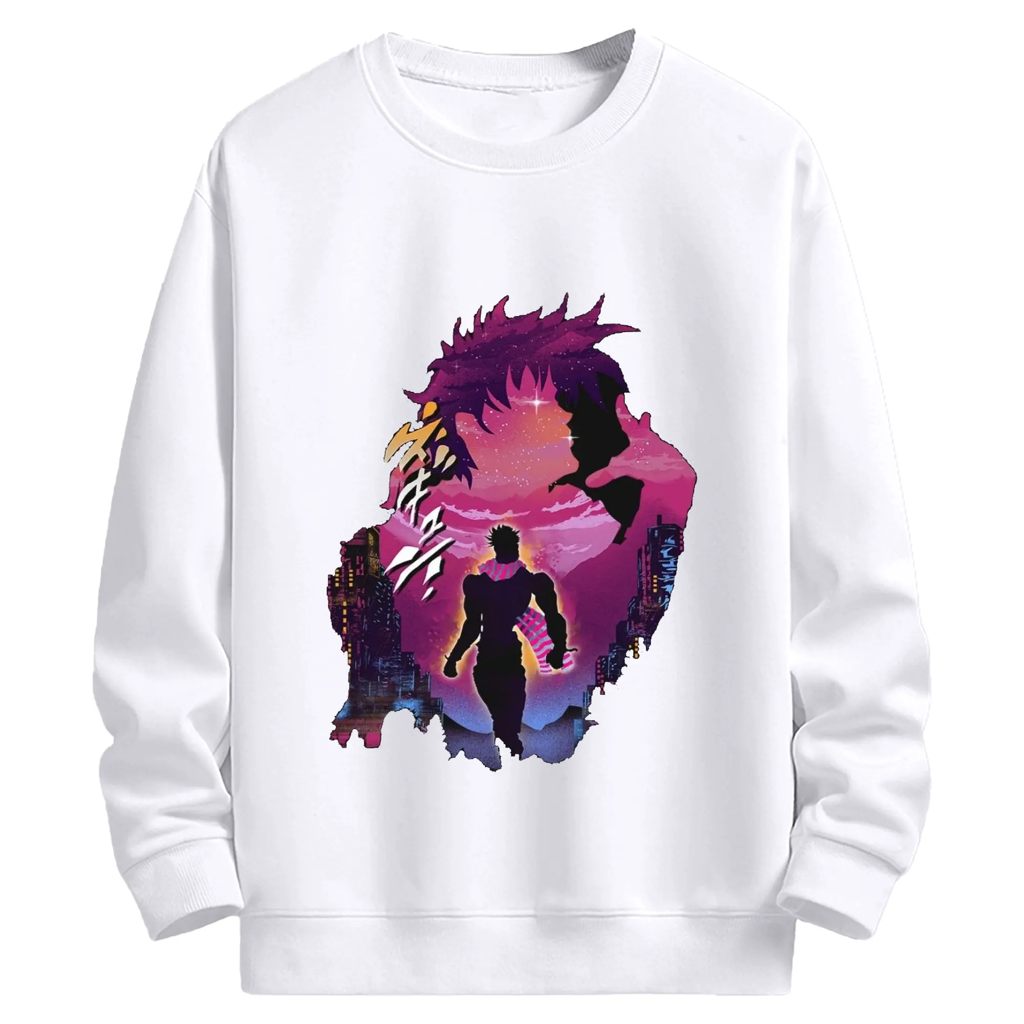ジョジョの奇妙な冒険 - 高品質 クルーネック スウェット ・ コットン59％ ポリエステル41％ ・ ユニセックス 長袖 トレーナー ・ カジュアル デイリー スポーツ 散歩用