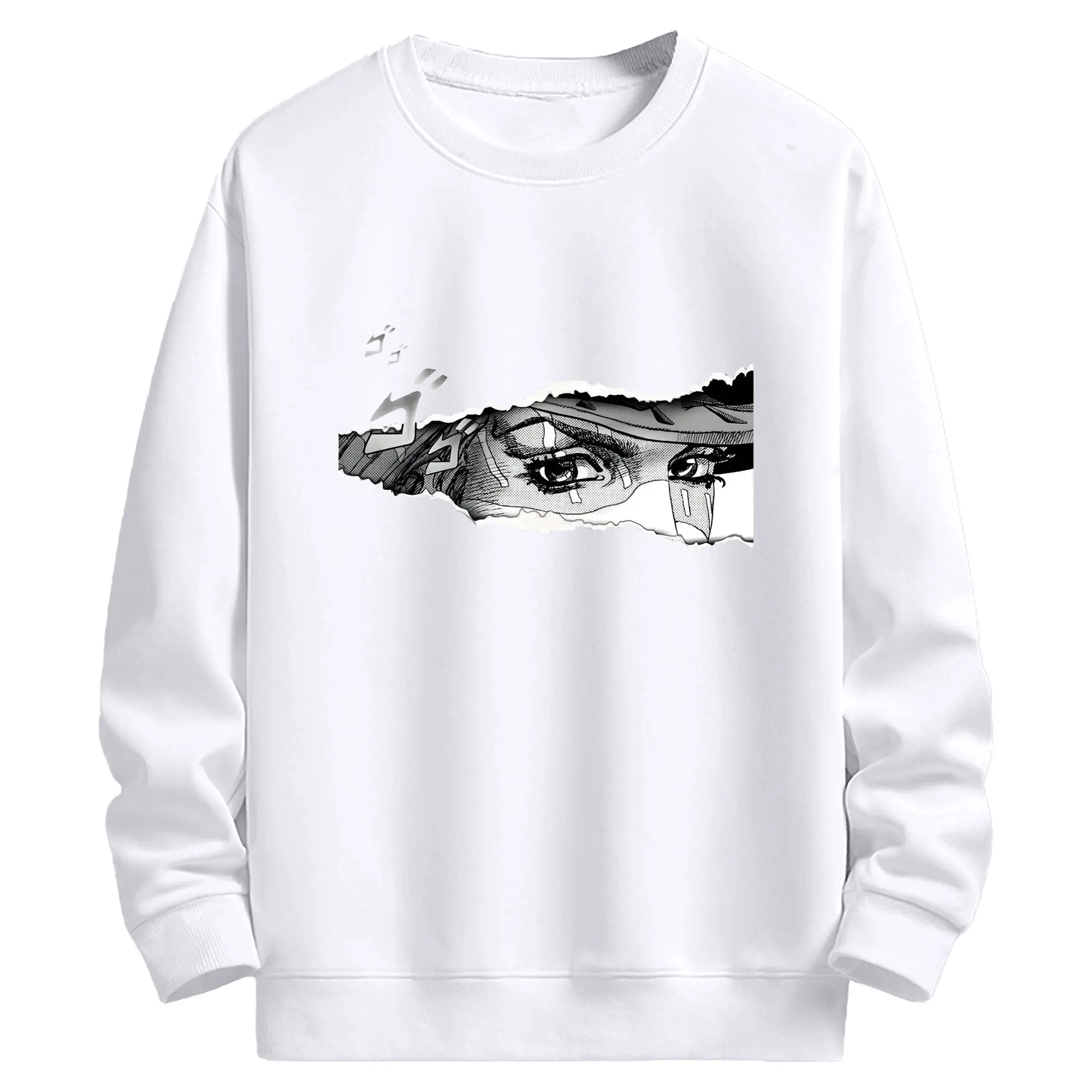 ジョジョの奇妙な冒険 ジョルノ・ジョバァーナ - 高品質 クルーネック スウェット ・ コットン59％ ポリエステル41％ ・ ユニセックス 長袖 トレーナー ・ カジュアル デイリー スポーツ 散歩用