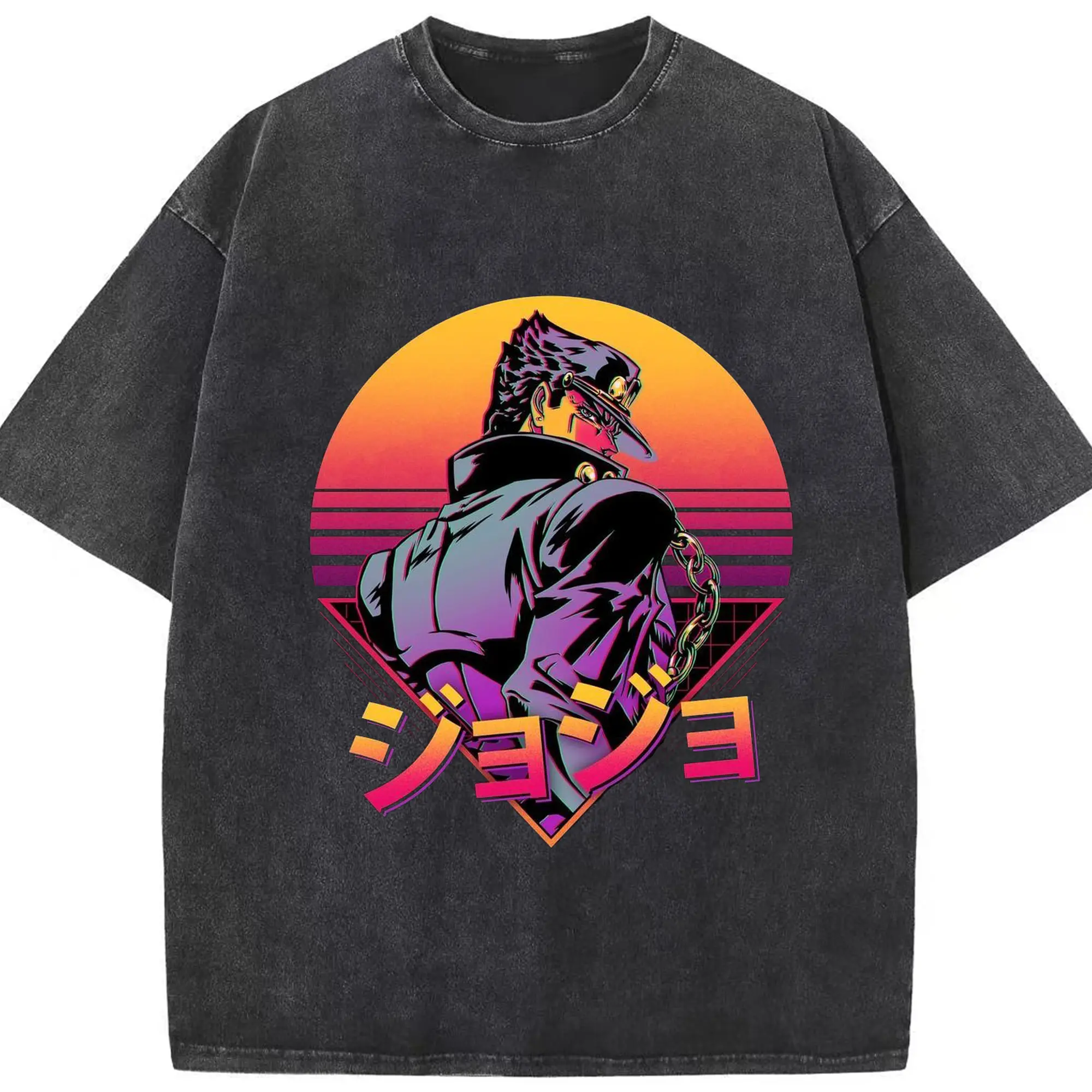 ジョジョの奇妙な冒険 ジョナサン・ジョースター - 綿100％ ヴィンテージ風 半袖Tシャツ ・ フロントプリント ・ 柔らか肌触り ・ 通気性 快適 ・ スポーツ カジュアル 外出用