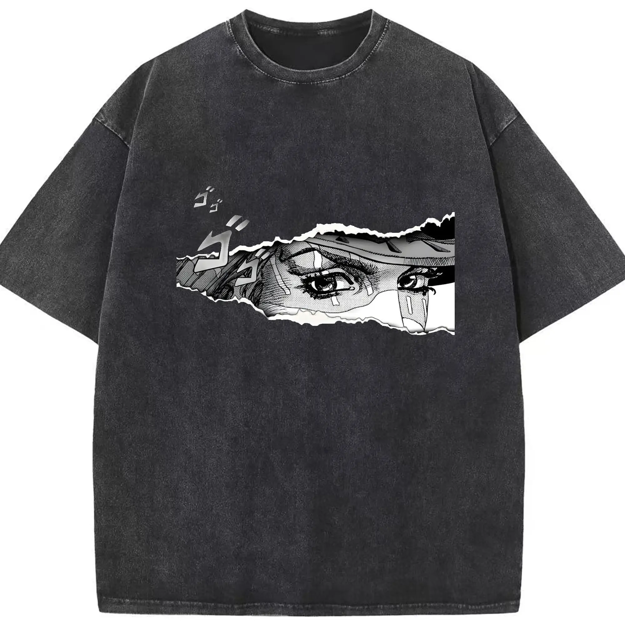 ジョジョの奇妙な冒険 ジョルノ・ジョバァーナ - 綿100％ ヴィンテージ風 半袖Tシャツ ・ フロントプリント ・ 柔らか肌触り ・ 通気性 快適 ・ スポーツ カジュアル 外出用
