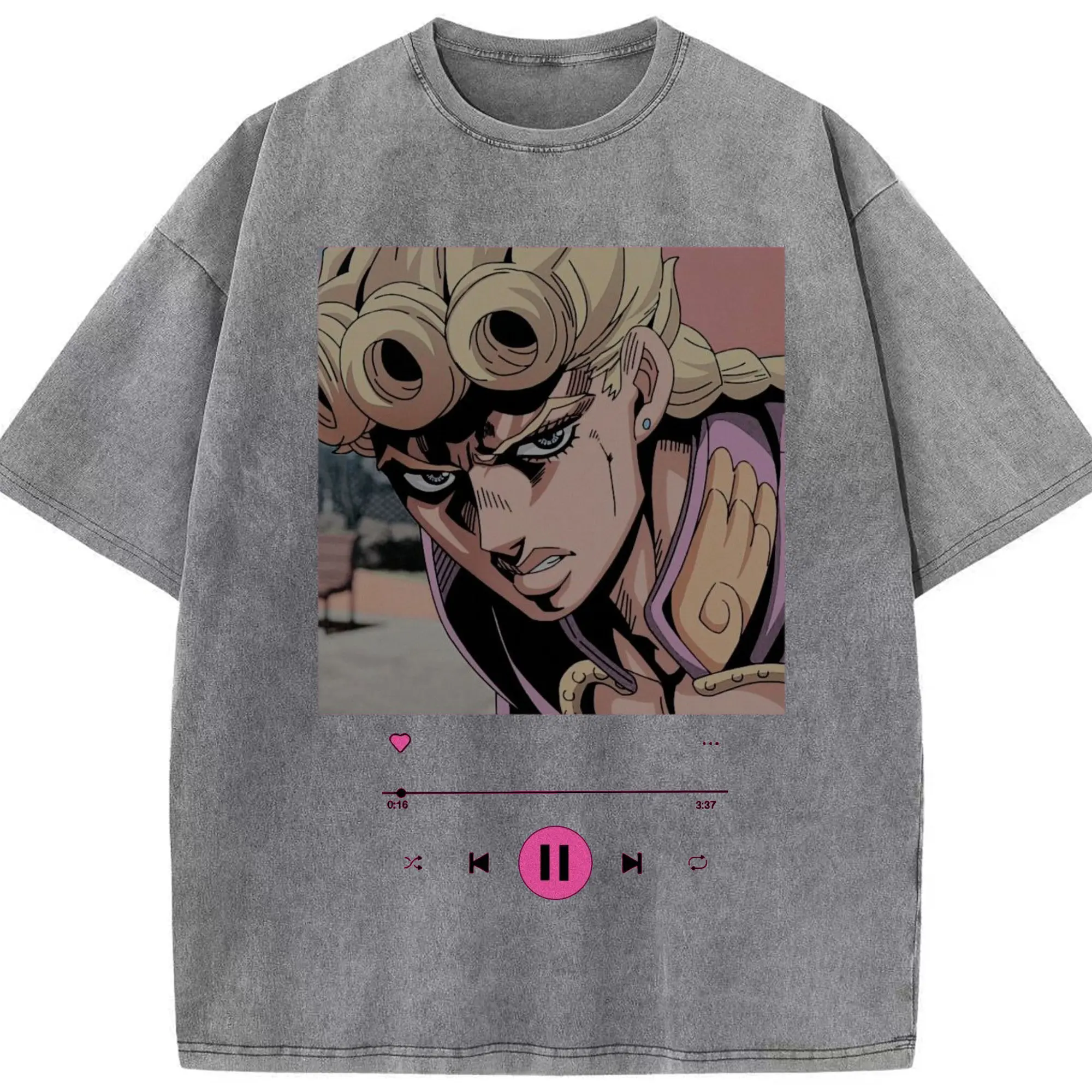 ジョジョの奇妙な冒険 ジョルノ・ジョバァーナ - 綿100％ ヴィンテージ風 半袖Tシャツ ・ フロントプリント ・ 柔らか肌触り ・ 通気性 快適 ・ スポーツ カジュアル 外出用