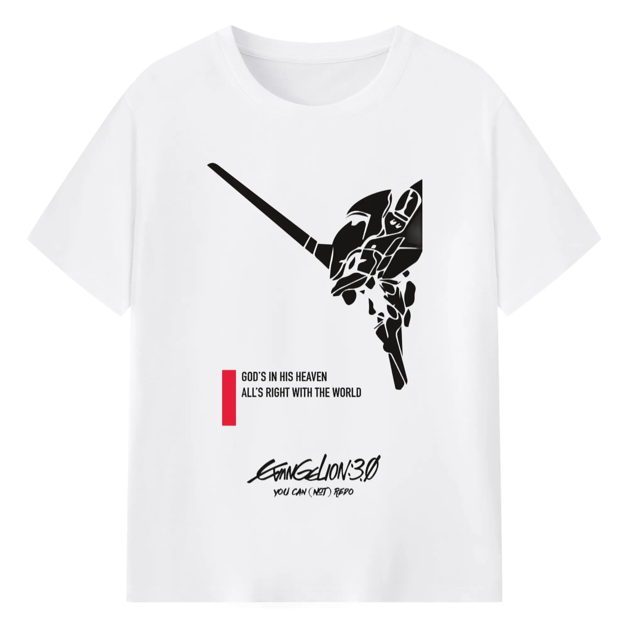 エヴァンゲリオン EVA初号機 - 綿100％ 半袖Tシャツ ・ フロントプリント ・ 快適 通気性 ・ 日常使い 散歩 スポーツ用