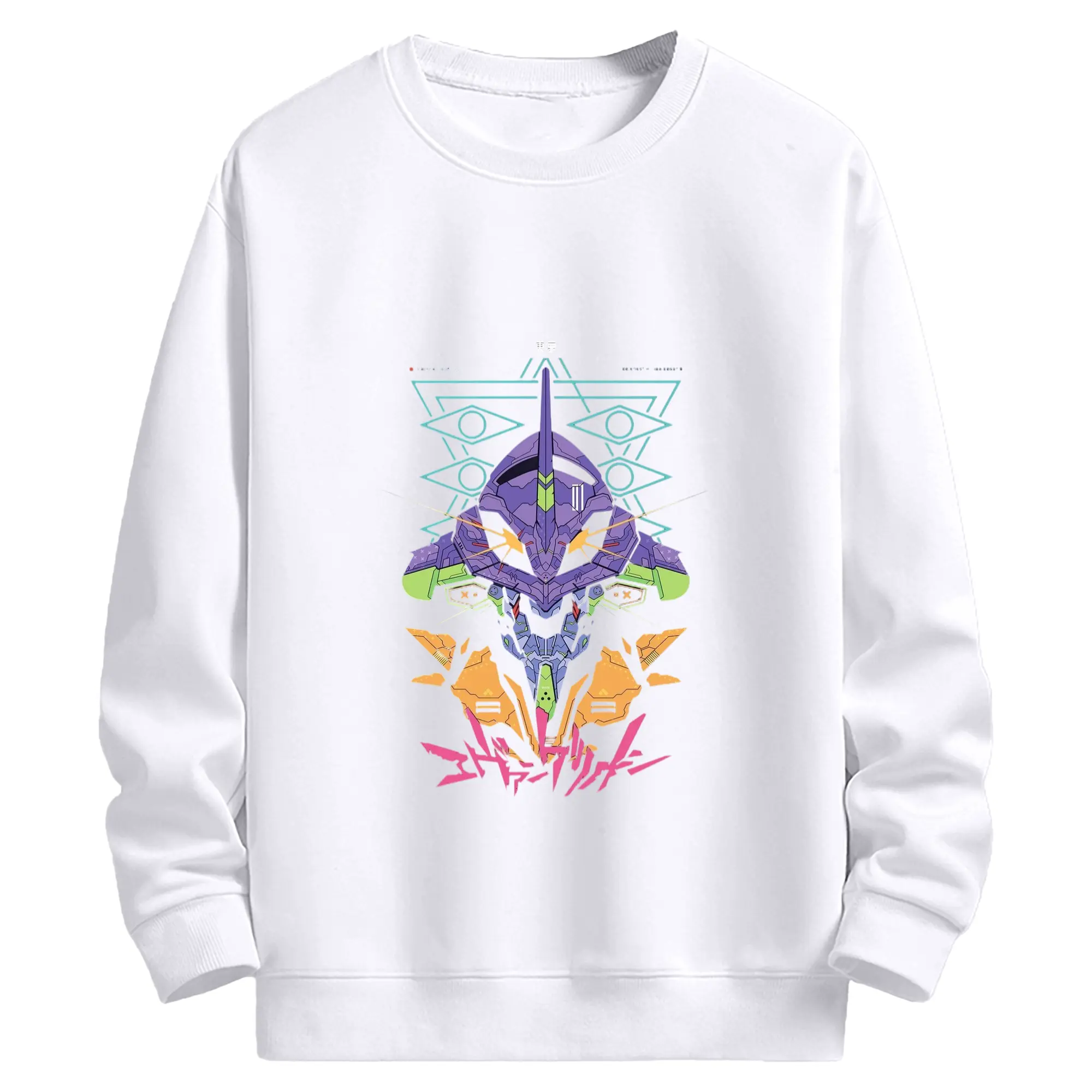 エヴァンゲリオン EVA初号機 - 高品質 クルーネック スウェット ・ コットン59％ ポリエステル41％ ・ ユニセックス 長袖 トレーナー ・ カジュアル デイリー スポーツ 散歩用