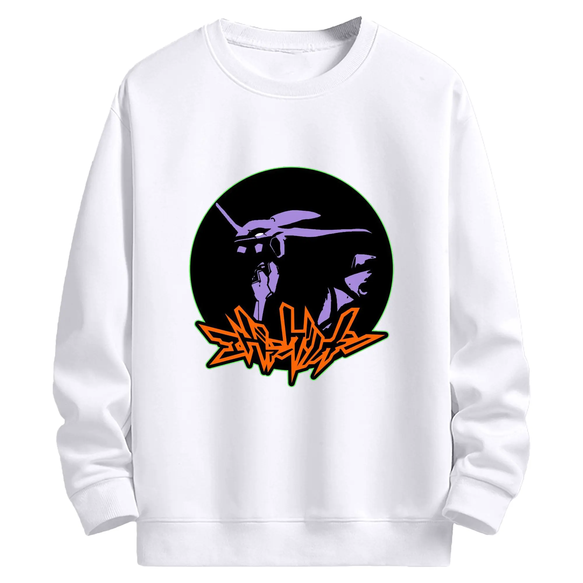 エヴァンゲリオン EVA初号機 - 高品質 クルーネック スウェット ・ コットン59％ ポリエステル41％ ・ ユニセックス 長袖 トレーナー ・ カジュアル デイリー スポーツ 散歩用