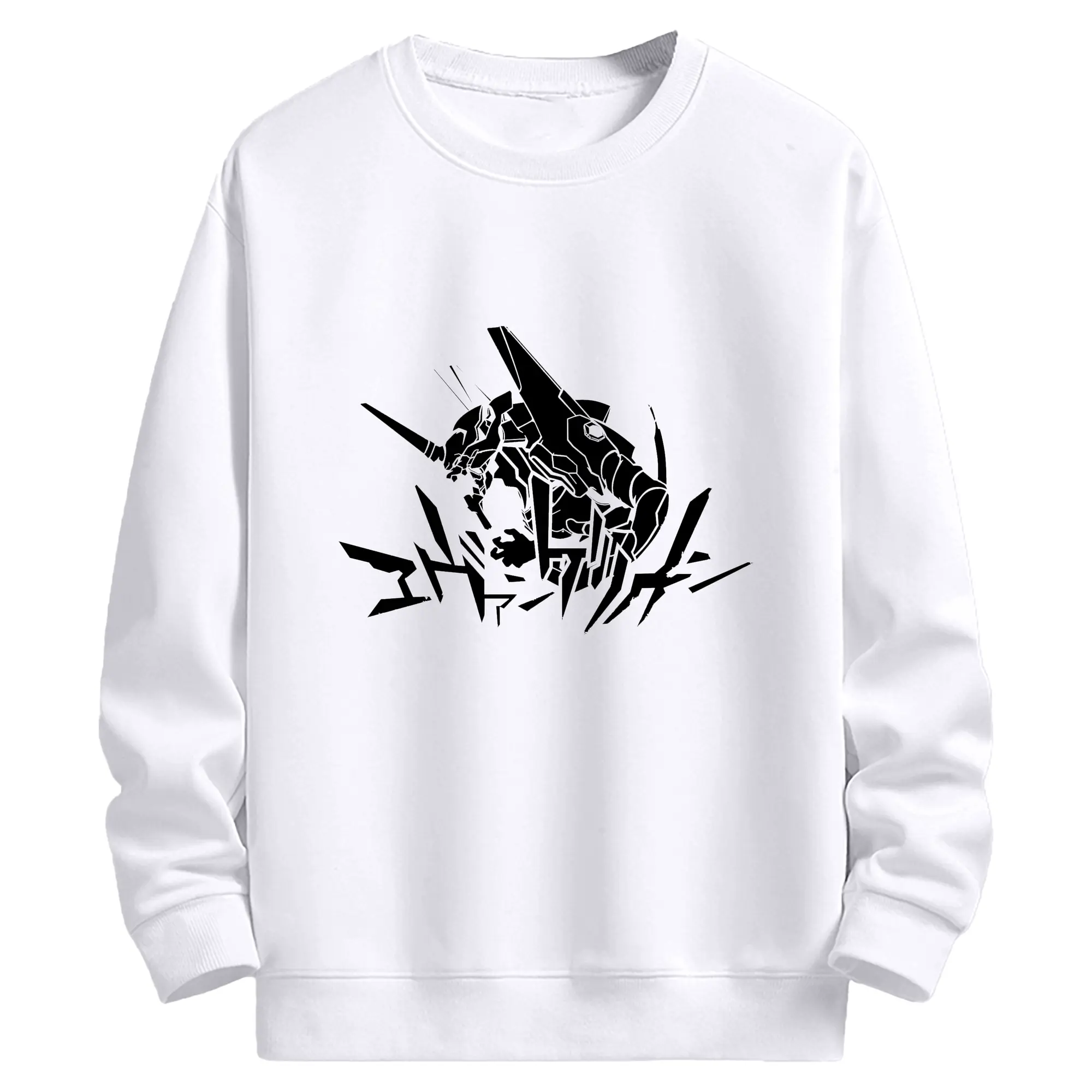 エヴァンゲリオン シンプルロゴ - 高品質 クルーネック スウェット ・ コットン59％ ポリエステル41％ ・ ユニセックス 長袖 トレーナー ・ カジュアル デイリー スポーツ 散歩用