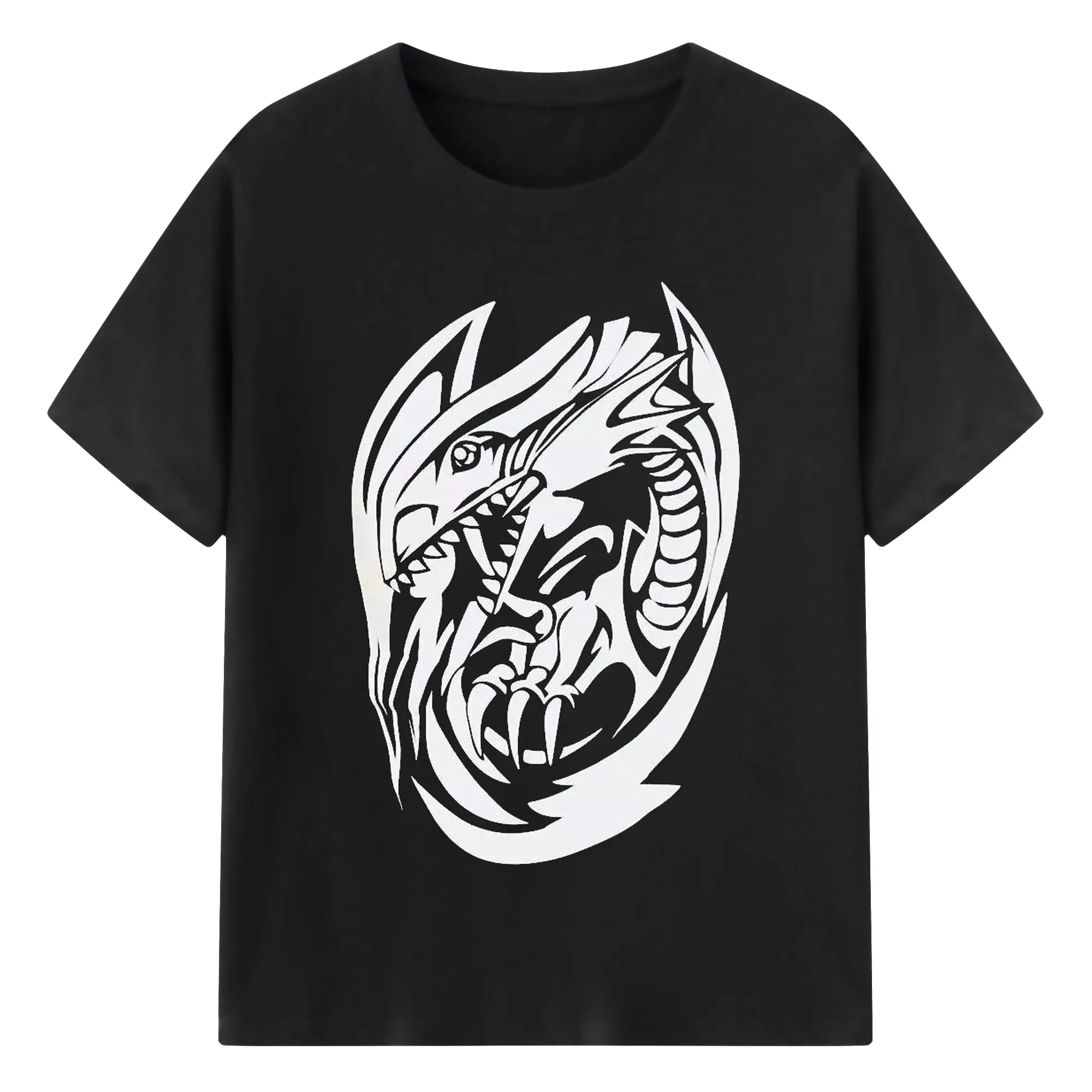 遊戯王 ブルーアイズホワイトドラゴン - 綿100％ 半袖Tシャツ ・ フロントプリント ・ 快適 通気性 ・ 日常使い 散歩 スポーツ用