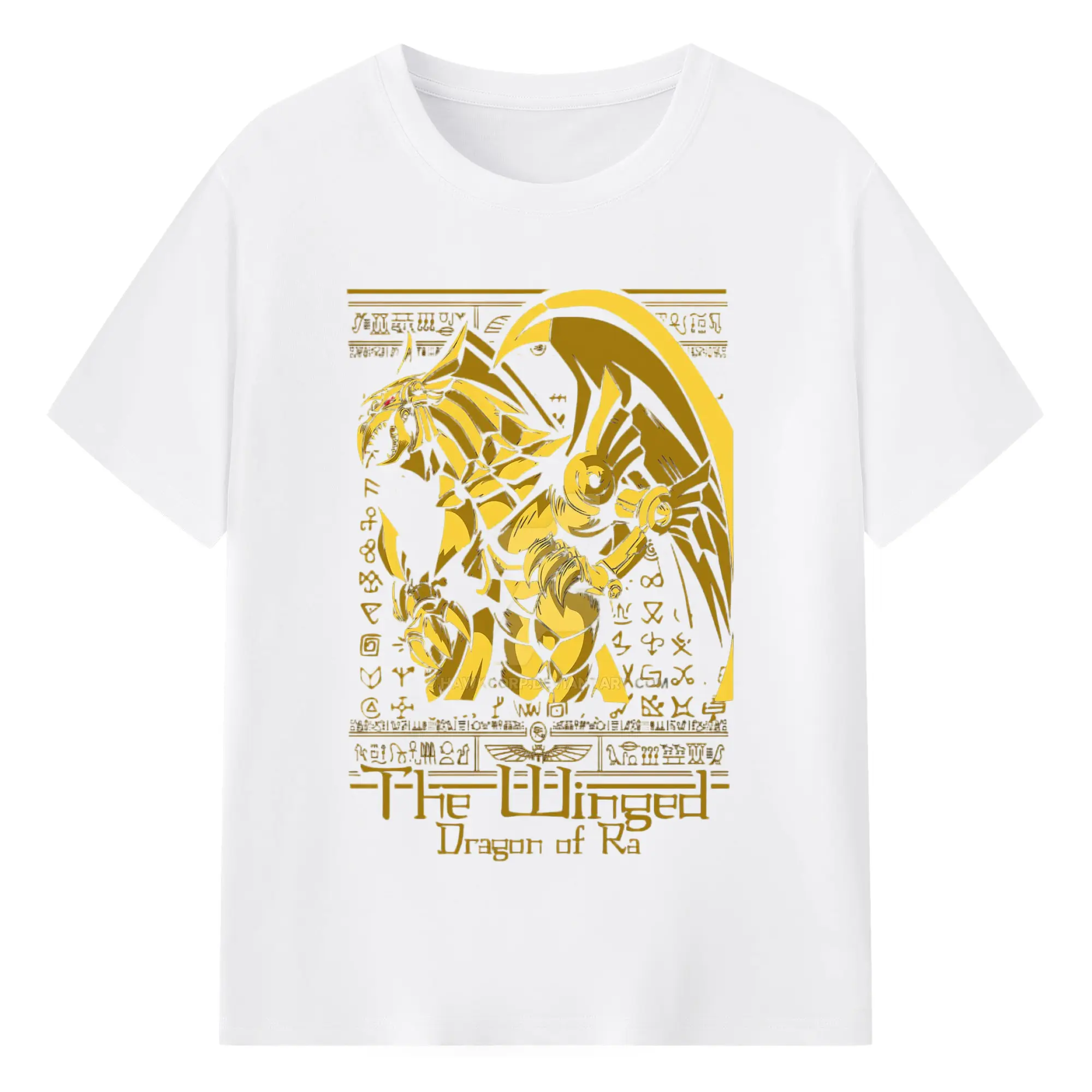 遊戯王 ゴールドブルーアイズホワイトドラゴン - 綿100％ 半袖Tシャツ ・ フロントプリント ・ 快適 通気性 ・ 日常使い 散歩 スポーツ用