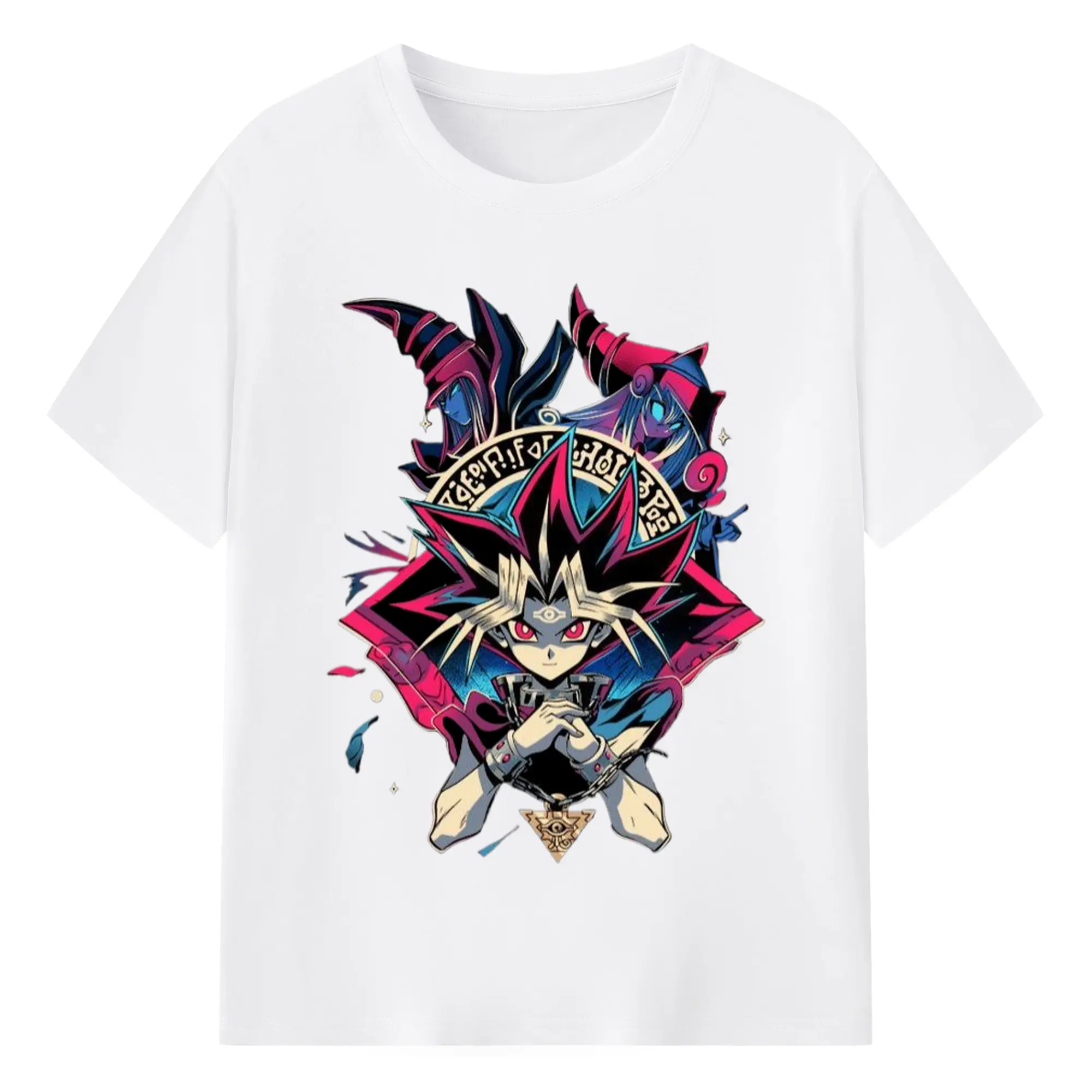 遊戯王 武藤遊戯 - 綿100％ 半袖Tシャツ ・ フロントプリント ・ 快適 通気性 ・ 日常使い 散歩 スポーツ用