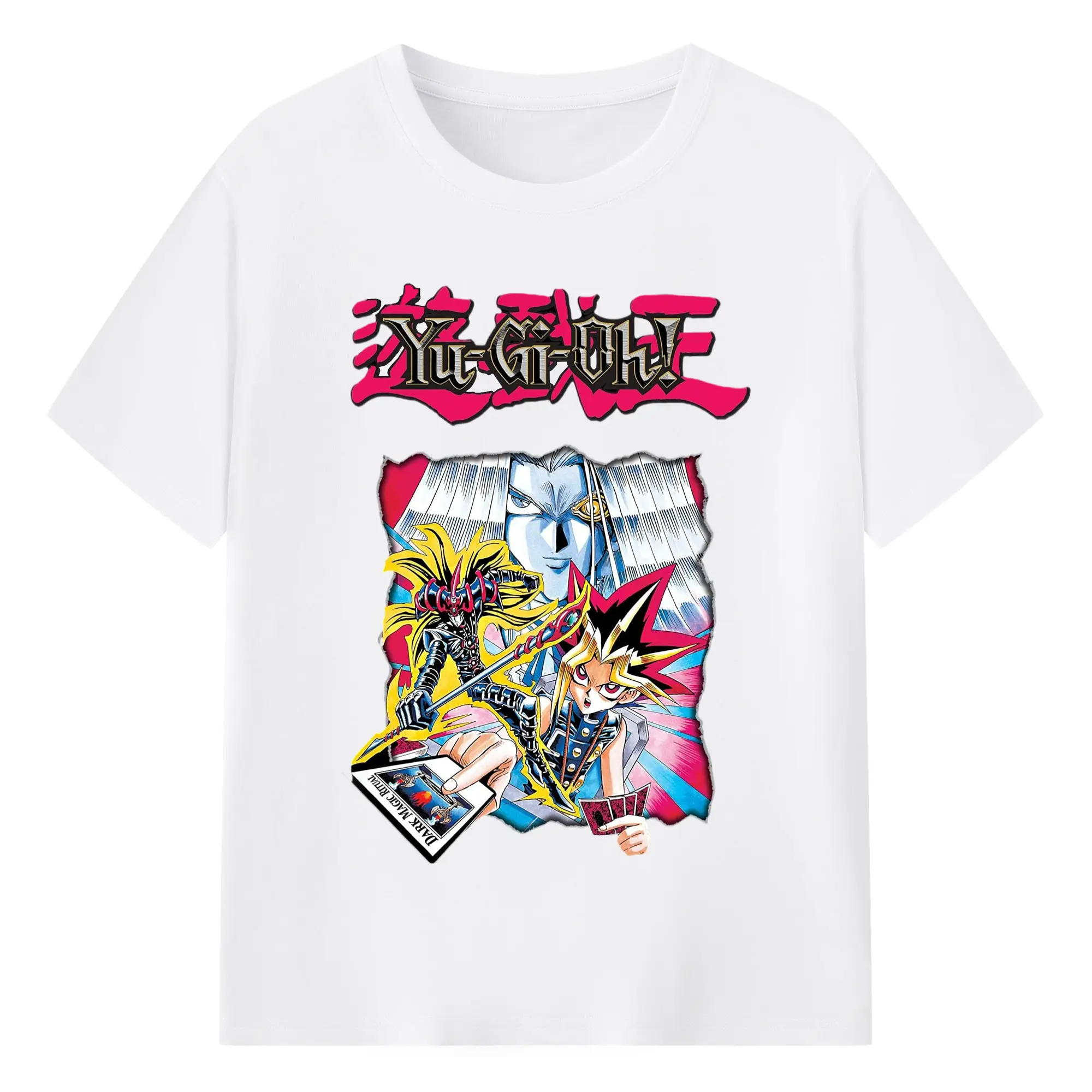 遊戯王 武藤遊戯 アテム - 綿100％ 半袖Tシャツ ・ フロントプリント ・ 快適 通気性 ・ 日常使い 散歩 スポーツ用