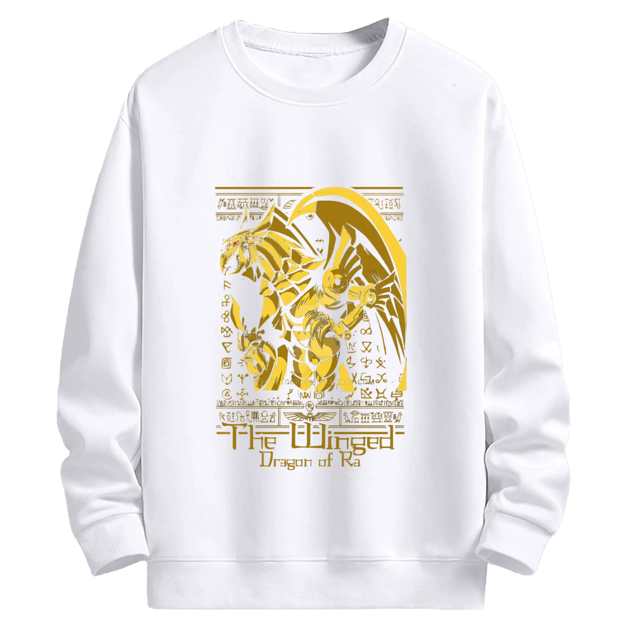 遊戯王 ゴールドブルーアイズホワイトドラゴン - 高品質 クルーネック スウェット ・ コットン59％ ポリエステル41％ ・ ユニセックス 長袖 トレーナー ・ カジュアル デイリー スポーツ 散歩用