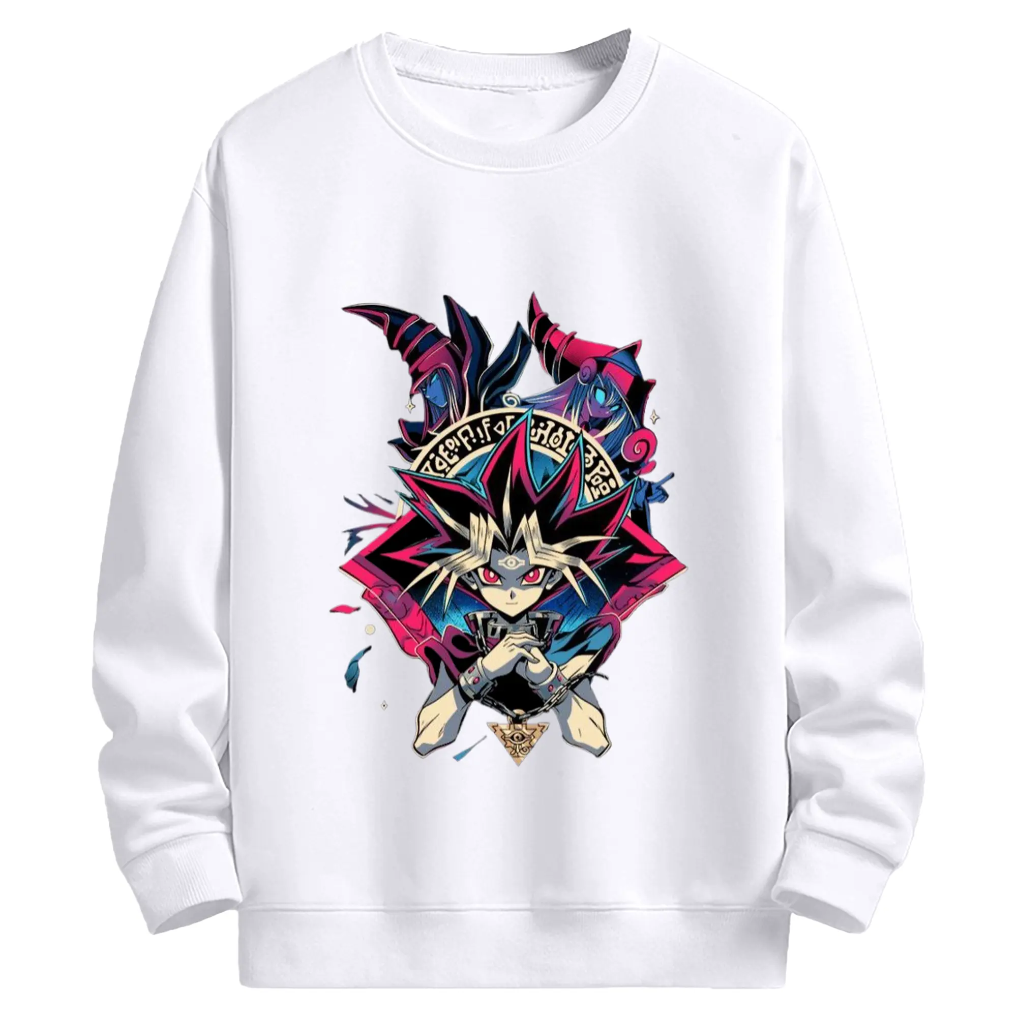 遊戯王 武藤遊戯 - 高品質 クルーネック スウェット ・ コットン59％ ポリエステル41％ ・ ユニセックス 長袖 トレーナー ・ カジュアル デイリー スポーツ 散歩用