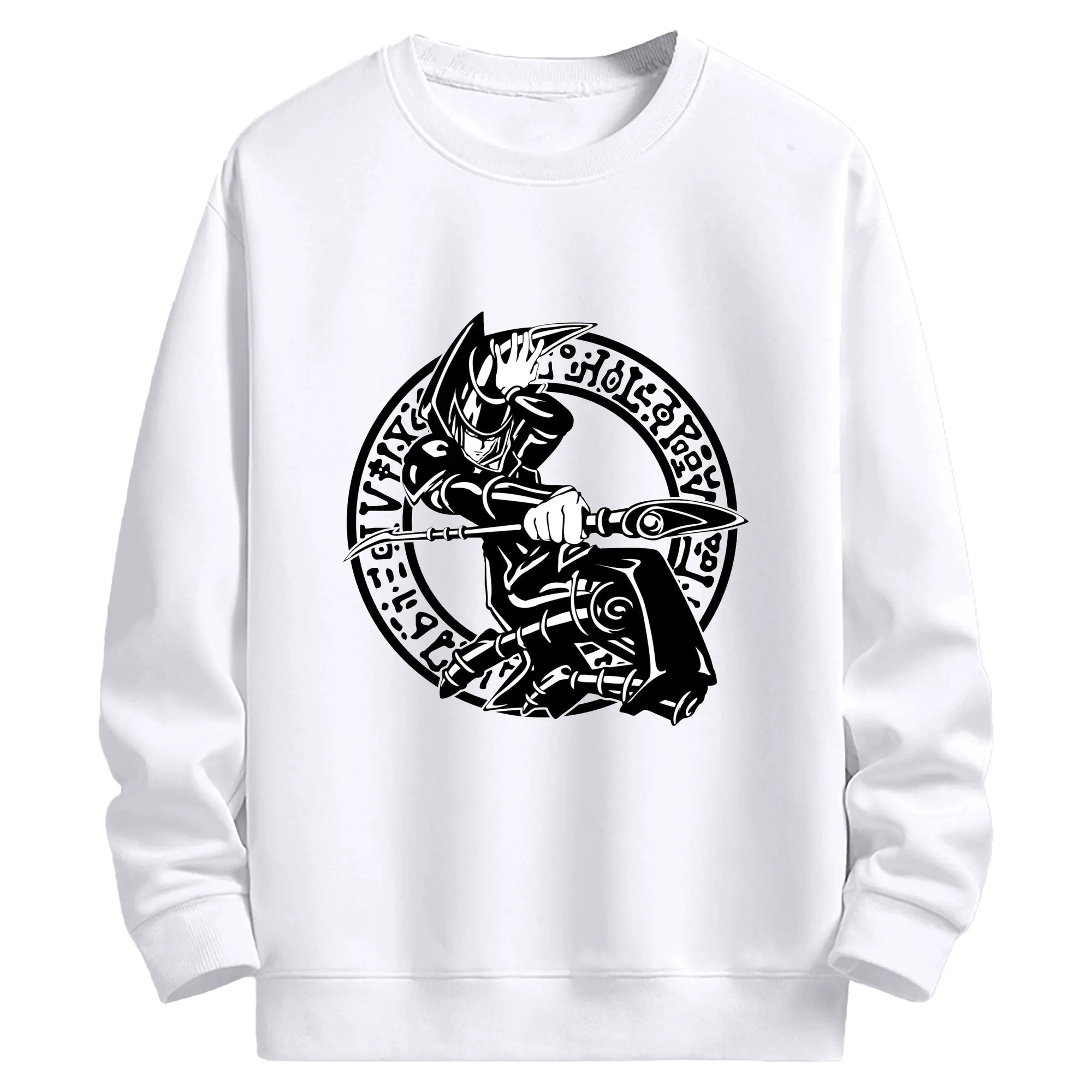 遊戯王ブラックマジシャン - 高品質 クルーネック スウェット ・ コットン59％ ポリエステル41％ ・ ユニセックス 長袖 トレーナー ・ カジュアル デイリー スポーツ 散歩用