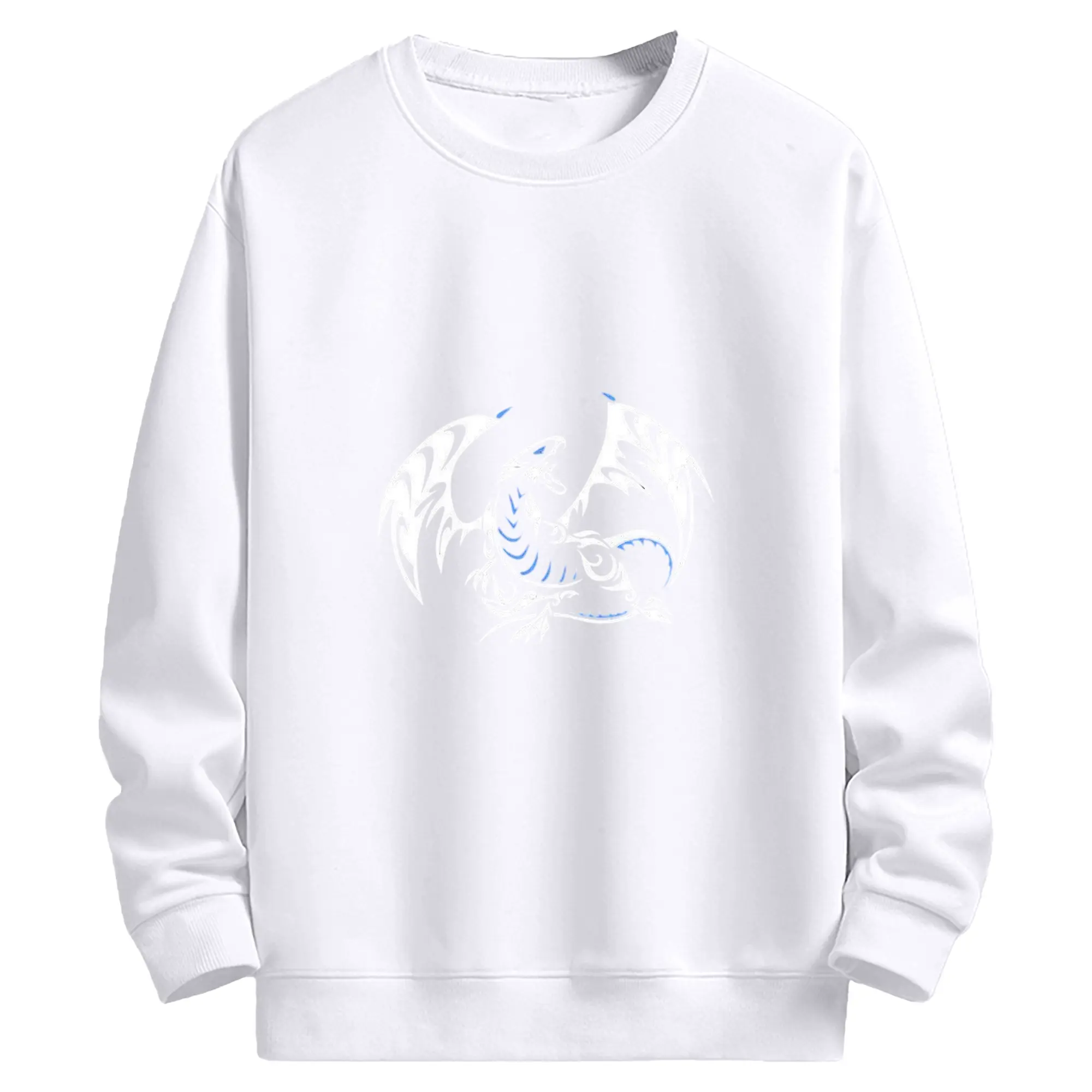 遊戯王 ブルーアイズホワイトドラゴン - 高品質 クルーネック スウェット ・ コットン59％ ポリエステル41％ ・ ユニセックス 長袖 トレーナー ・ カジュアル デイリー スポーツ 散歩用
