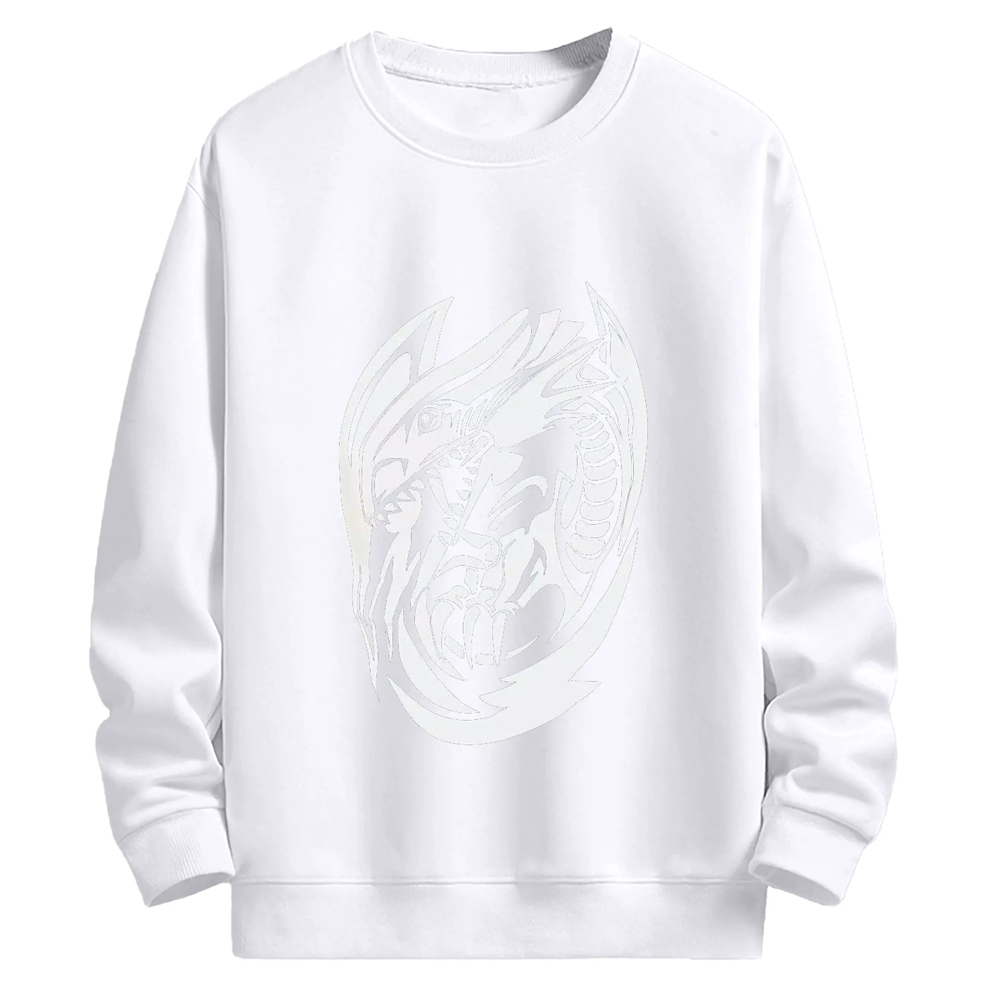遊戯王 ブルーアイズホワイトドラゴン - 高品質 クルーネック スウェット ・ コットン59％ ポリエステル41％ ・ ユニセックス 長袖 トレーナー ・ カジュアル デイリー スポーツ 散歩用