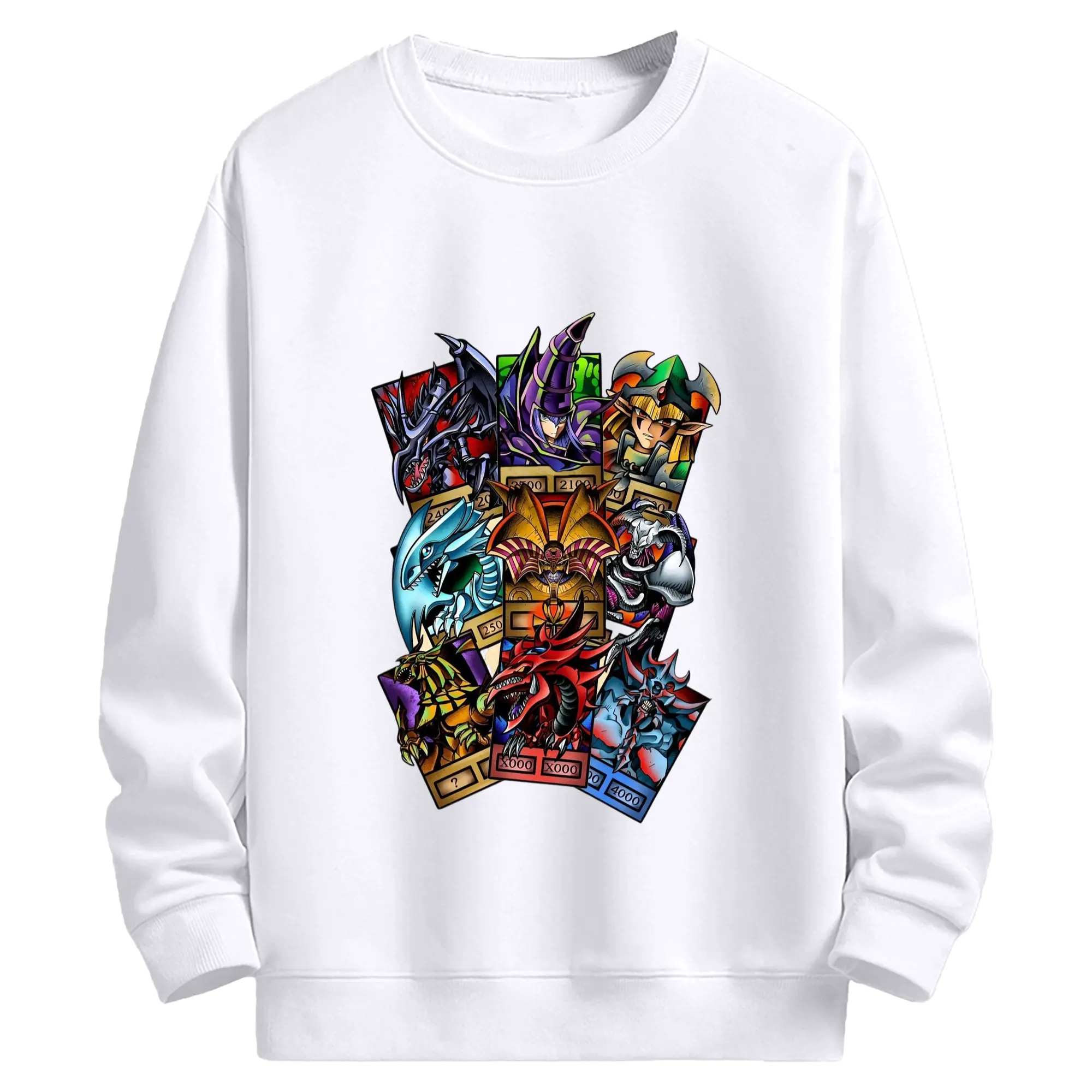 遊戯王 遊戯王カード - 高品質 クルーネック スウェット ・ コットン59％ ポリエステル41％ ・ ユニセックス 長袖 トレーナー ・ カジュアル デイリー スポーツ 散歩用