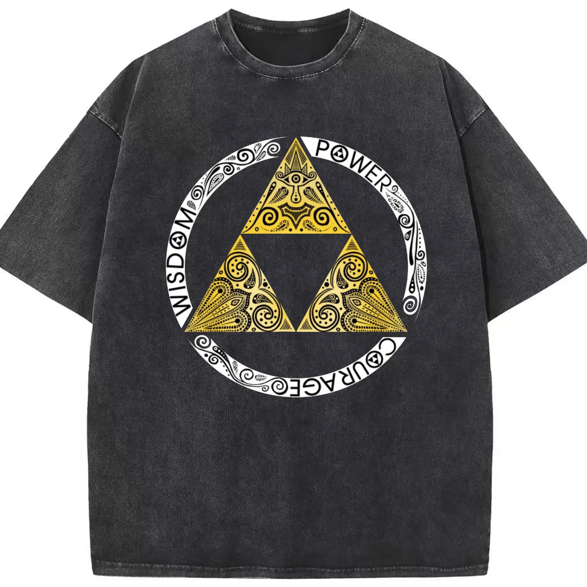 遊戯王 千年アイテムロゴ - 綿100％ ヴィンテージ風 半袖Tシャツ ・ フロントプリント ・ 柔らか肌触り ・ 通気性 快適 ・ スポーツ カジュアル 外出用