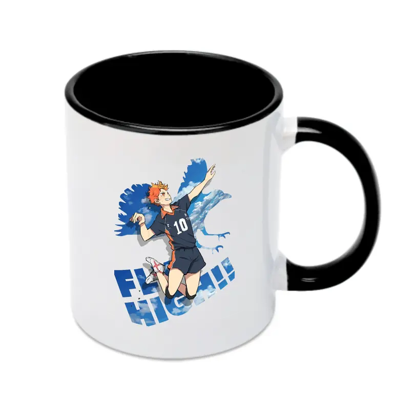 ハイキュー！！飛べ！FLY HIGH - カラフルマグカップ ・ 陶器 ・ 熱転写プリント ・ 鮮やかデザイン ・ 耐久性 高品質 ・ コーヒー お茶 ギフト用
