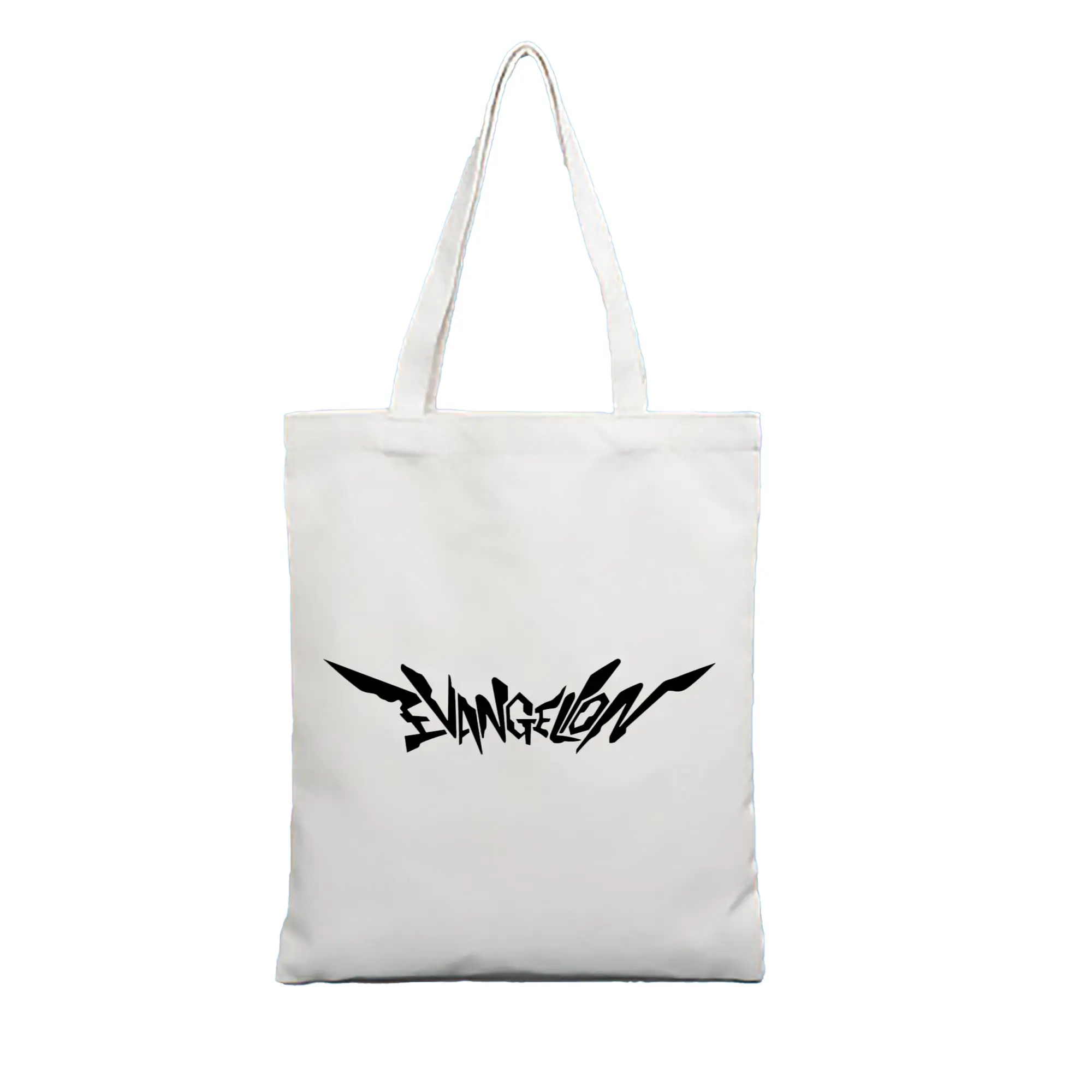 エヴァンゲリオン シンプルロゴ - 縦型キャンバス手提げバッグ（トートバッグ） ・ キャンバス素材 ・ ショッピング用 ・ 軽量 丈夫 お手入れ簡単