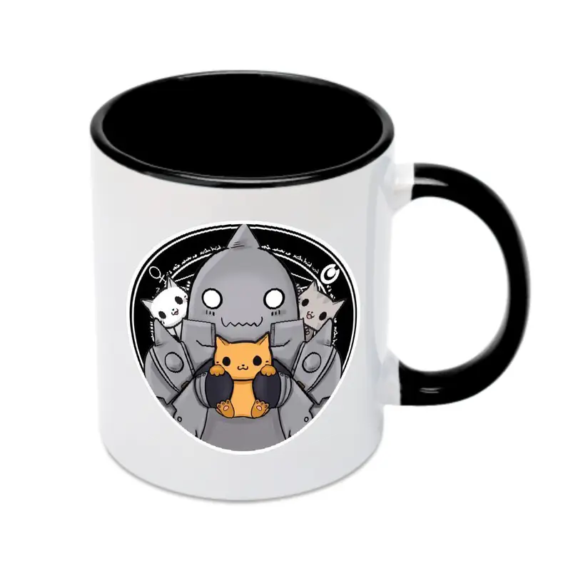 鋼の錬金術師 デフォルトアルフォンス猫まおまお - カラフルマグカップ ・ 陶器 ・ 熱転写プリント ・ 鮮やかデザイン ・ 耐久性 高品質 ・ コーヒー お茶 ギフト用