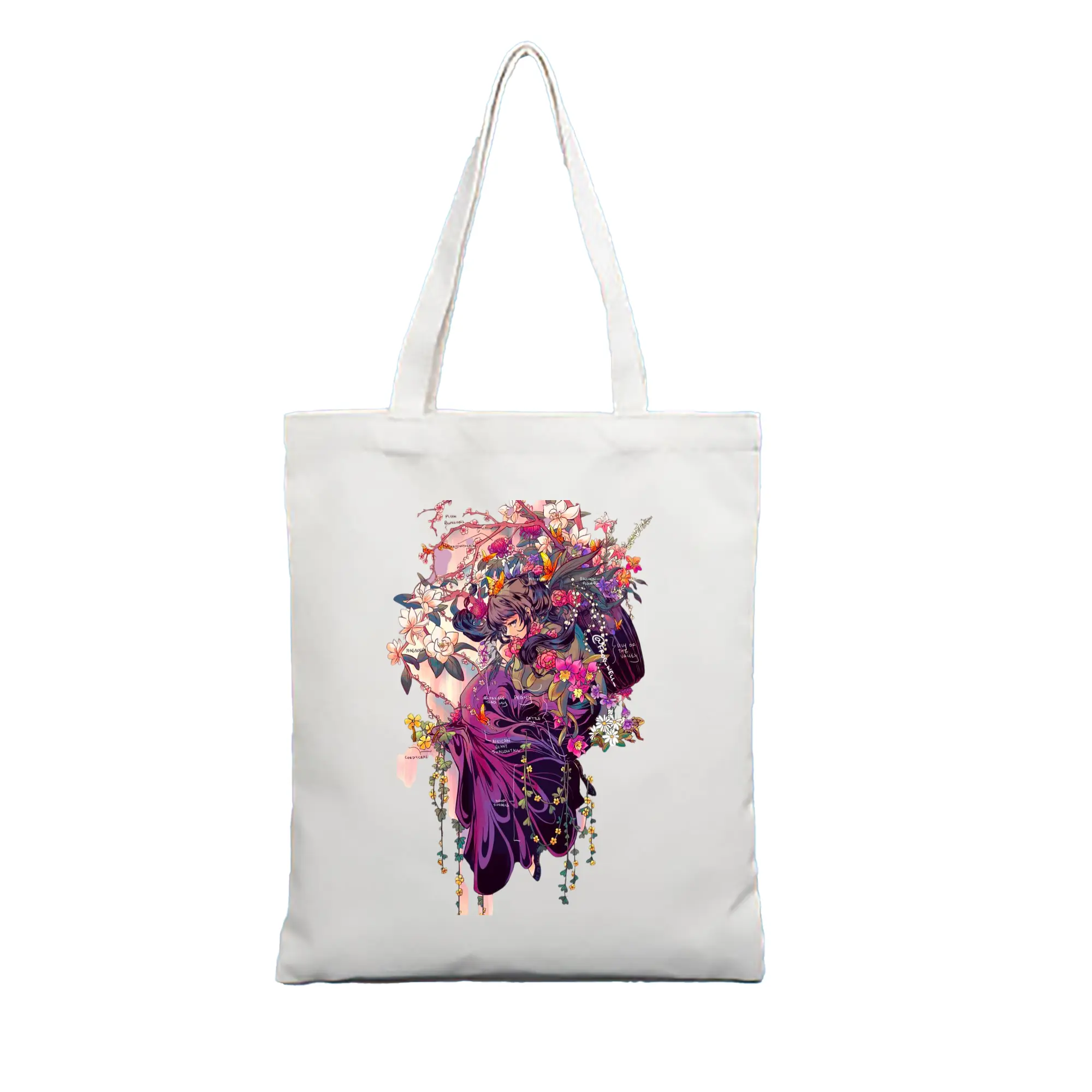 薬屋のひとりごと 猫猫まおまお - 縦型キャンバス手提げバッグ（トートバッグ） ・ キャンバス素材 ・ ショッピング用 ・ 軽量 丈夫 お手入れ簡単