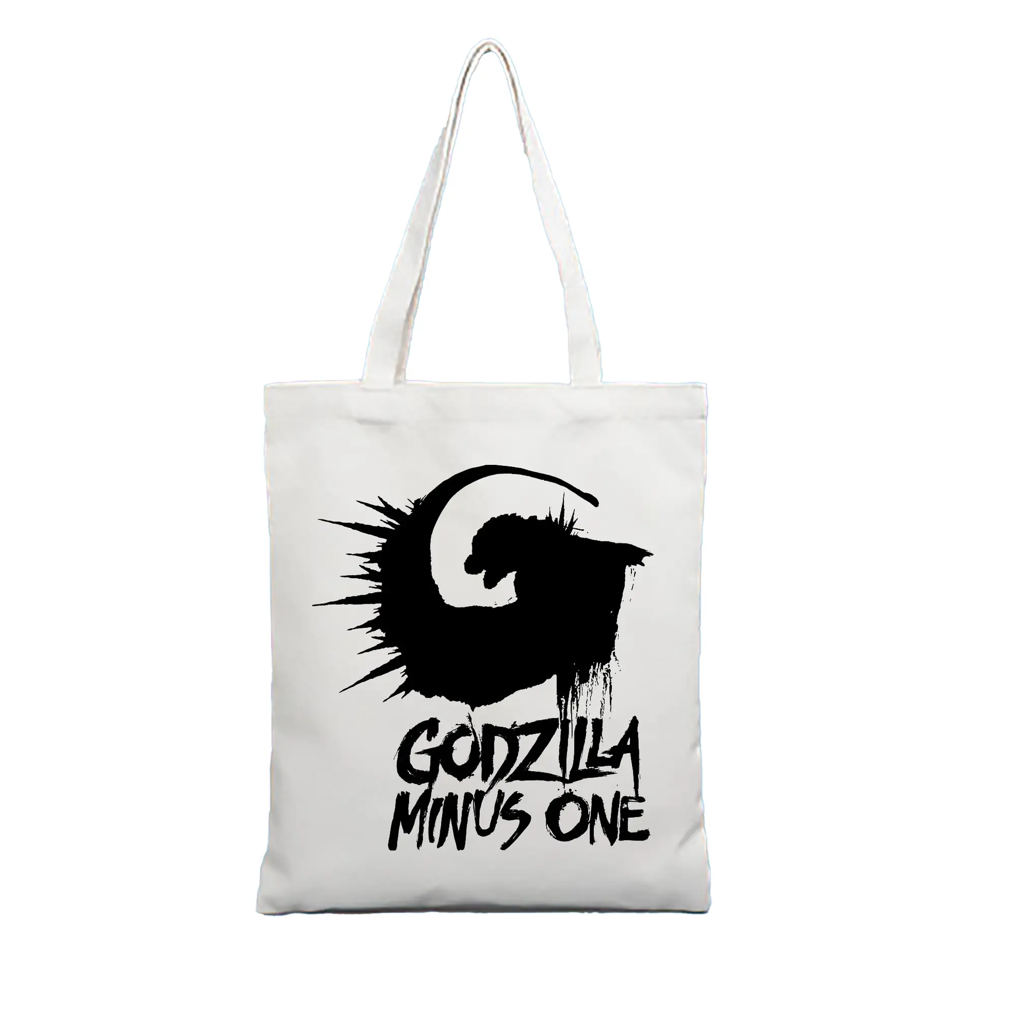 ゴジラ シンプルロゴ - 縦型キャンバス手提げバッグ（トートバッグ） ・ キャンバス素材 ・ ショッピング用 ・ 軽量 丈夫 お手入れ簡単