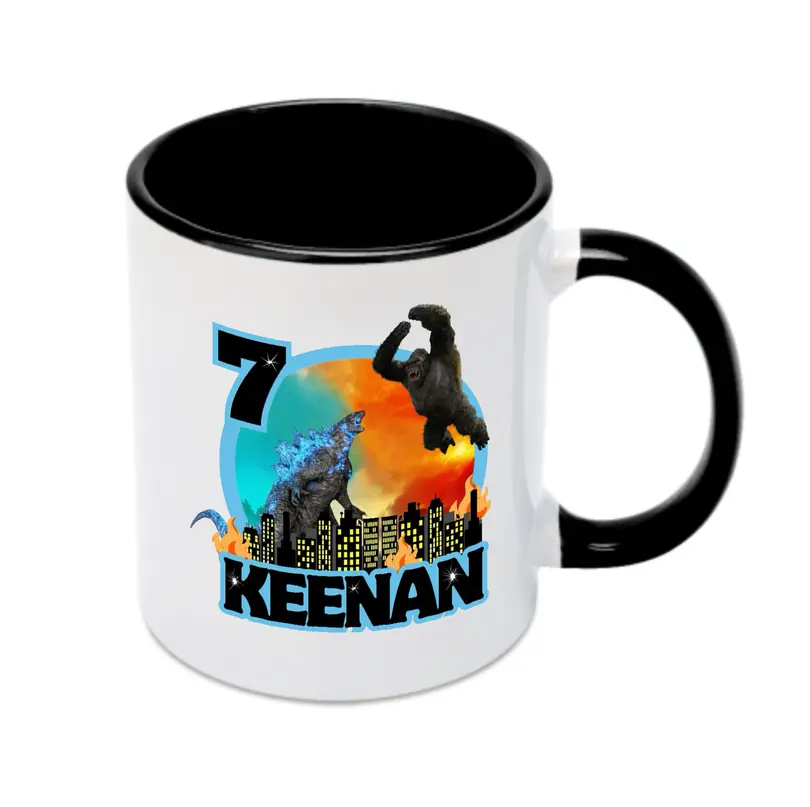 ゴジラ × コング モンスターヴァース 都市破壊 - カラフルマグカップ ・ 陶器 ・ 熱転写プリント ・ 鮮やかデザイン ・ 耐久性 高品質 ・ コーヒー お茶 ギフト用