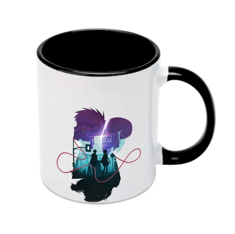 君の名は 立花瀧と宮水三葉 - カラフルマグカップ ・ 陶器 ・ 熱転写プリント ・ 鮮やかデザイン ・ 耐久性 高品質 ・ コーヒー お茶 ギフト用