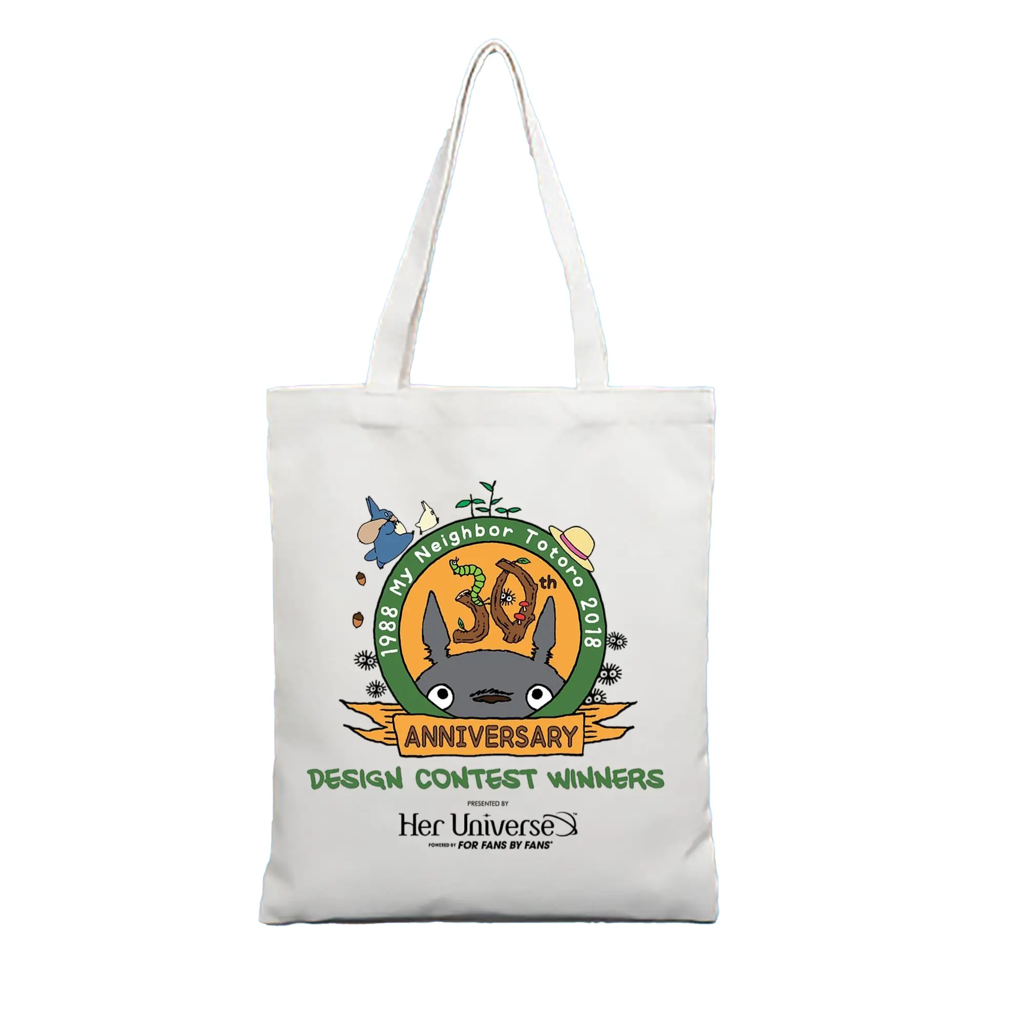 となりのトトロ 30周年特別限定 - 縦型キャンバス手提げバッグ（トートバッグ） ・ キャンバス素材 ・ ショッピング用 ・ 軽量 丈夫 お手入れ簡単