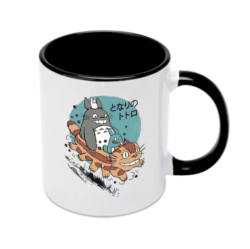 となりのトトロトトロ三兄弟 - カラフルマグカップ ・ 陶器 ・ 熱転写プリント ・ 鮮やかデザイン ・ 耐久性 高品質 ・ コーヒー お茶 ギフト用